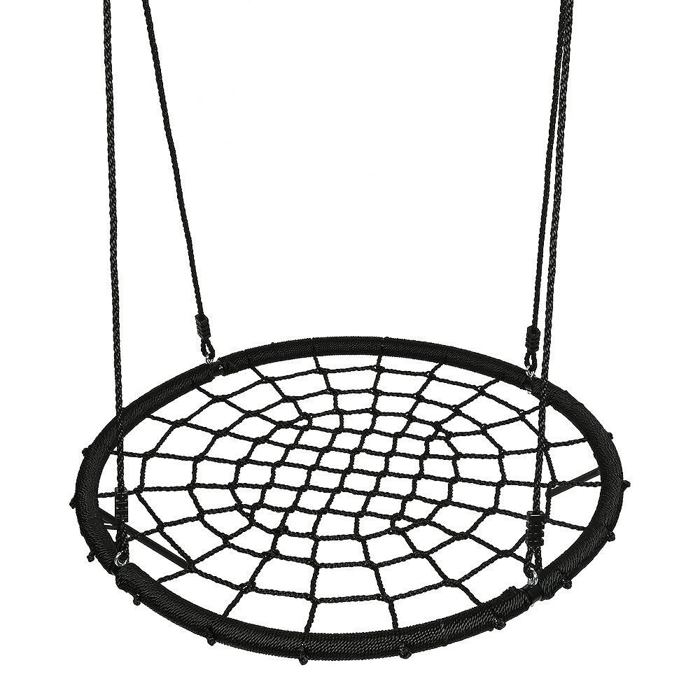 JEOBEST Nestschaukel Gartenschaukel, Nestschaukel mit Netz, Ø100cm, Runde Hängeschaukel, Verstellbar, bis 100 kg