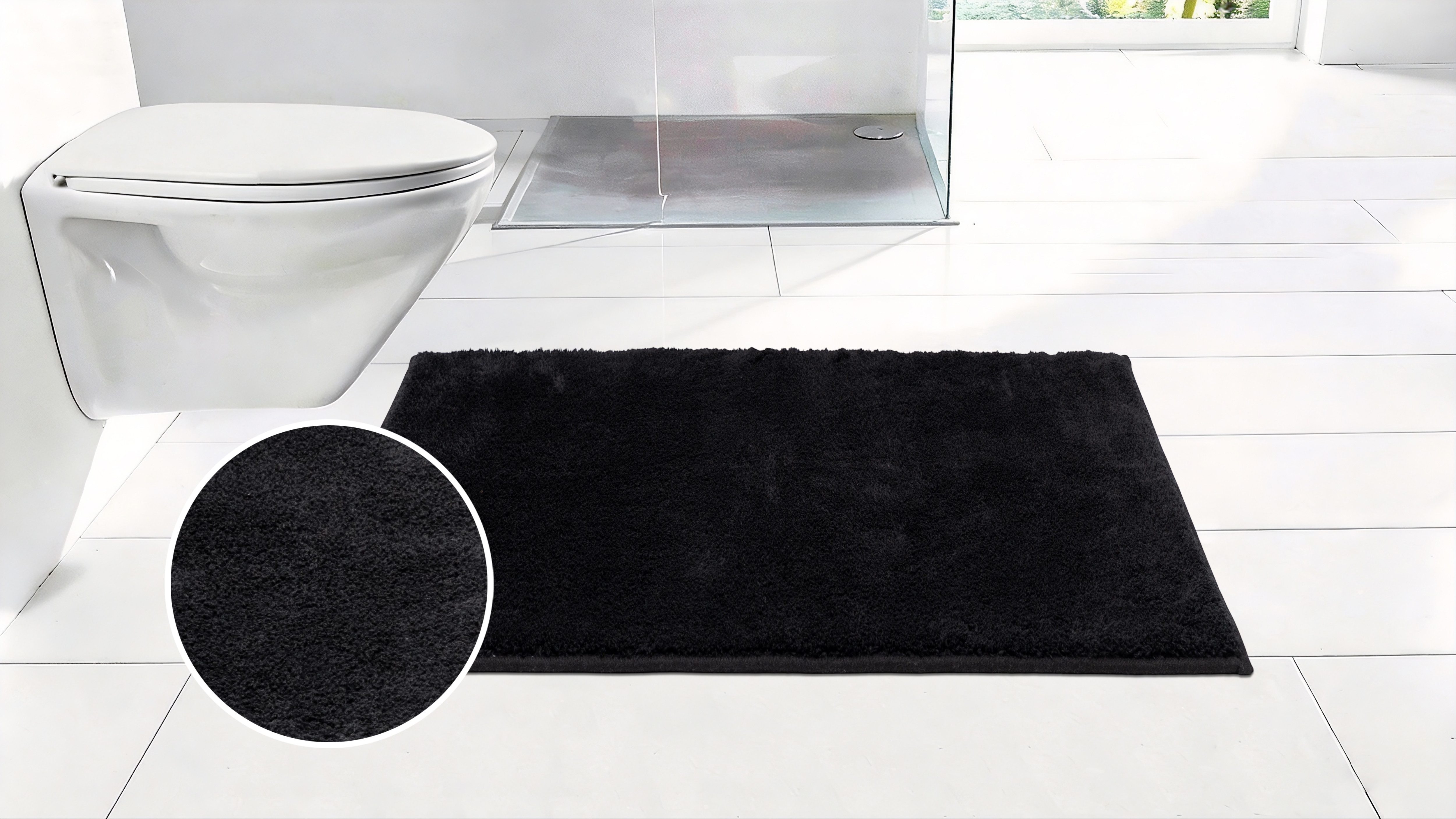 OTTO home Badematte Cali, Badvorleger, Badezimmer Teppich, Duschvorleger, Höhe 10 mm, rutschhemmend beschichtet, schnell trocknend, fußbodenheizungsgeeignet, Polyester, rechteckig, weich, Uni Farben, auch als Teppich erhältlich