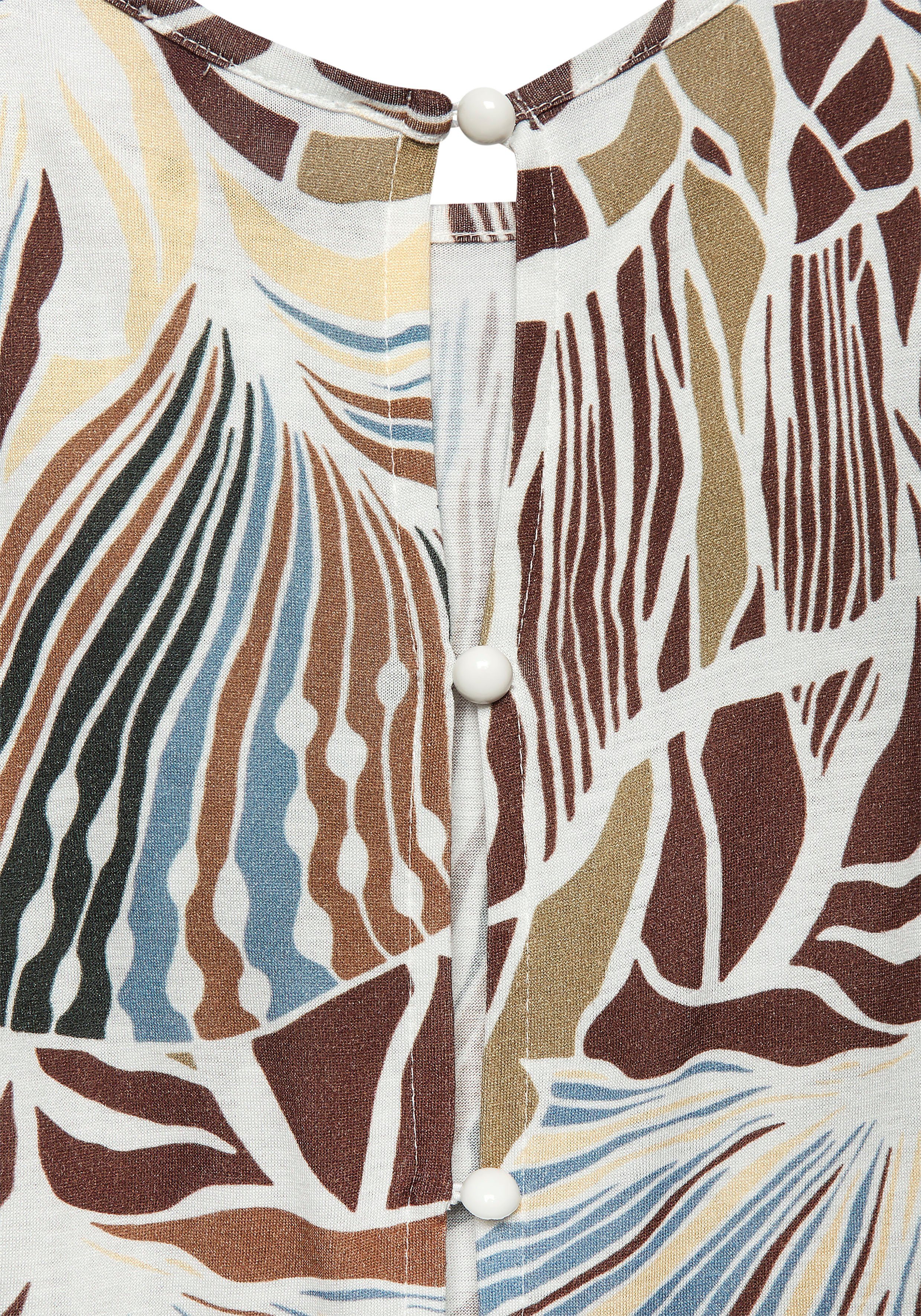 LASCANA Maxikleid mit Schlitz und Knopfleiste im Rücken, mit Alloverprint leichtes Sommerkleid, fließendes Strandkleid, Jerseykleid, Druckkleid