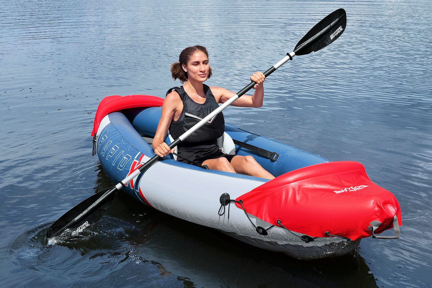 Bestway Einerkajak Hydro Force® Rapid X1, (Set, 1-St., Inkl. Handpumpe, Paddel, Tragetasche), 290 x 91 x 42 cm
