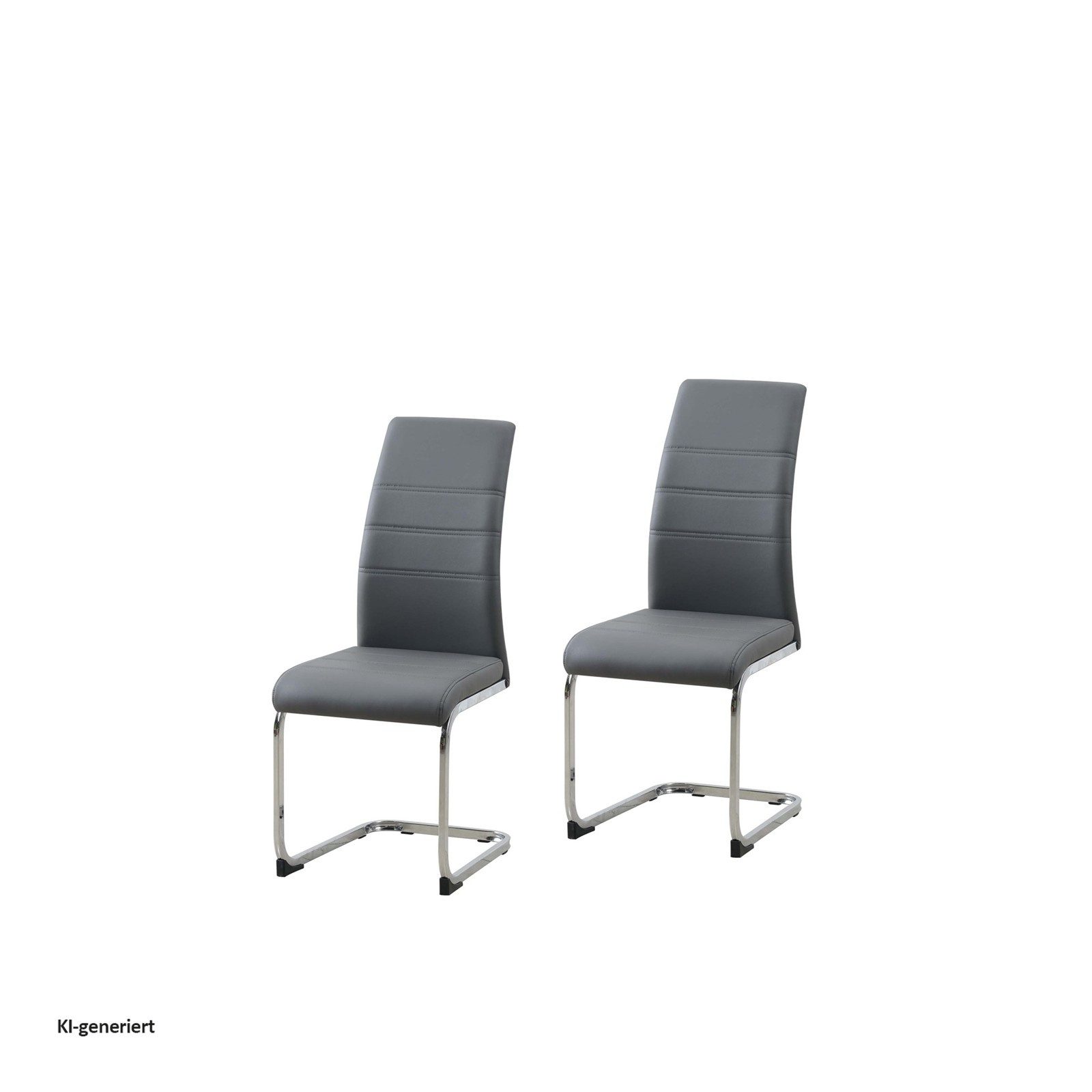 HTI-Living Freischwinger Schwingstuhl SallyC PU Grau (Set, 2 St), Freischwinger Esszimmerstuhl Kunstleder