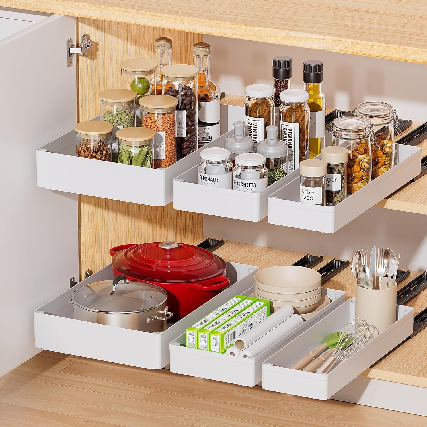 GarveeMore Küchenorganizer-Set 1/3pc Küche Ausziehschrank Organizer, günstig online kaufen