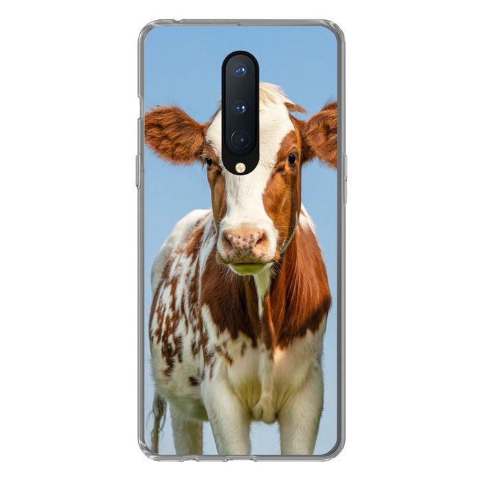 MuchoWow Handyhülle Kühe - Himmel - Tiere - Bauernhof - Porträt Phone Case Handyhülle OnePlus 8 Silikon Schutzhülle