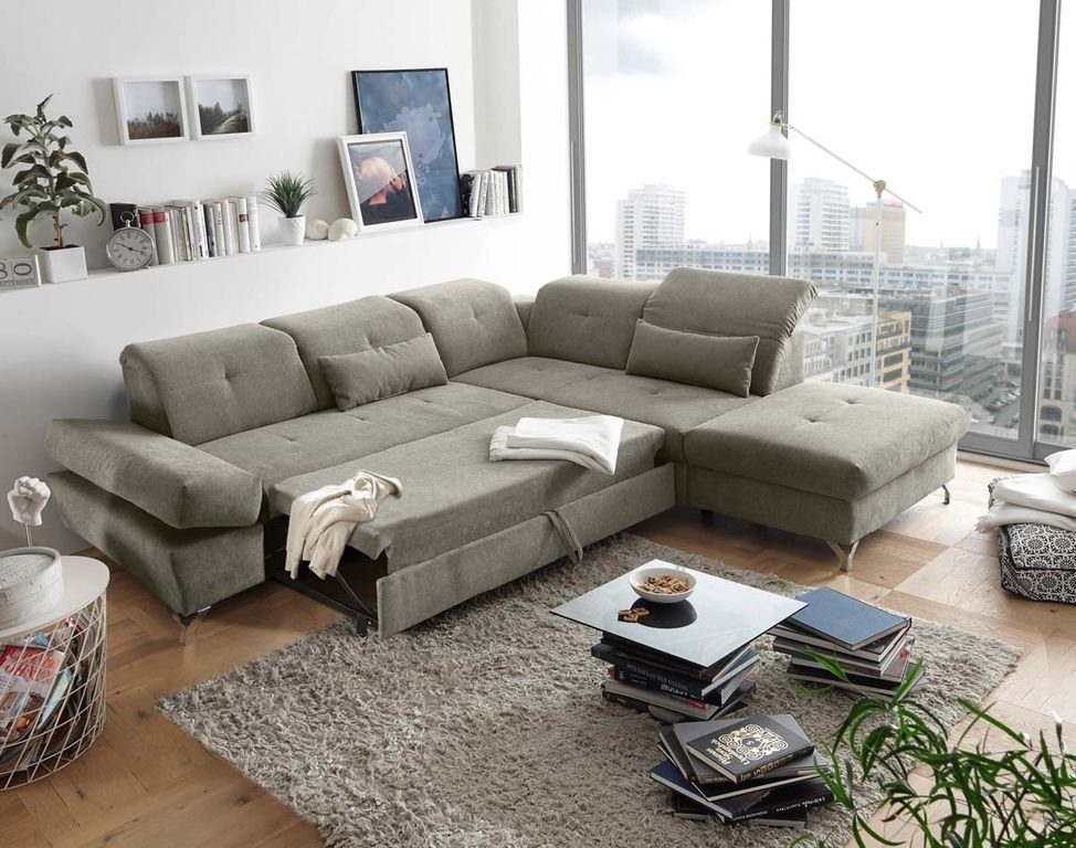 Polstergarnitur DESIGN MELFI EXCITING Sofagarnitur ED x 275 Ecksofa Ecksofa, cm 245 Schlamm