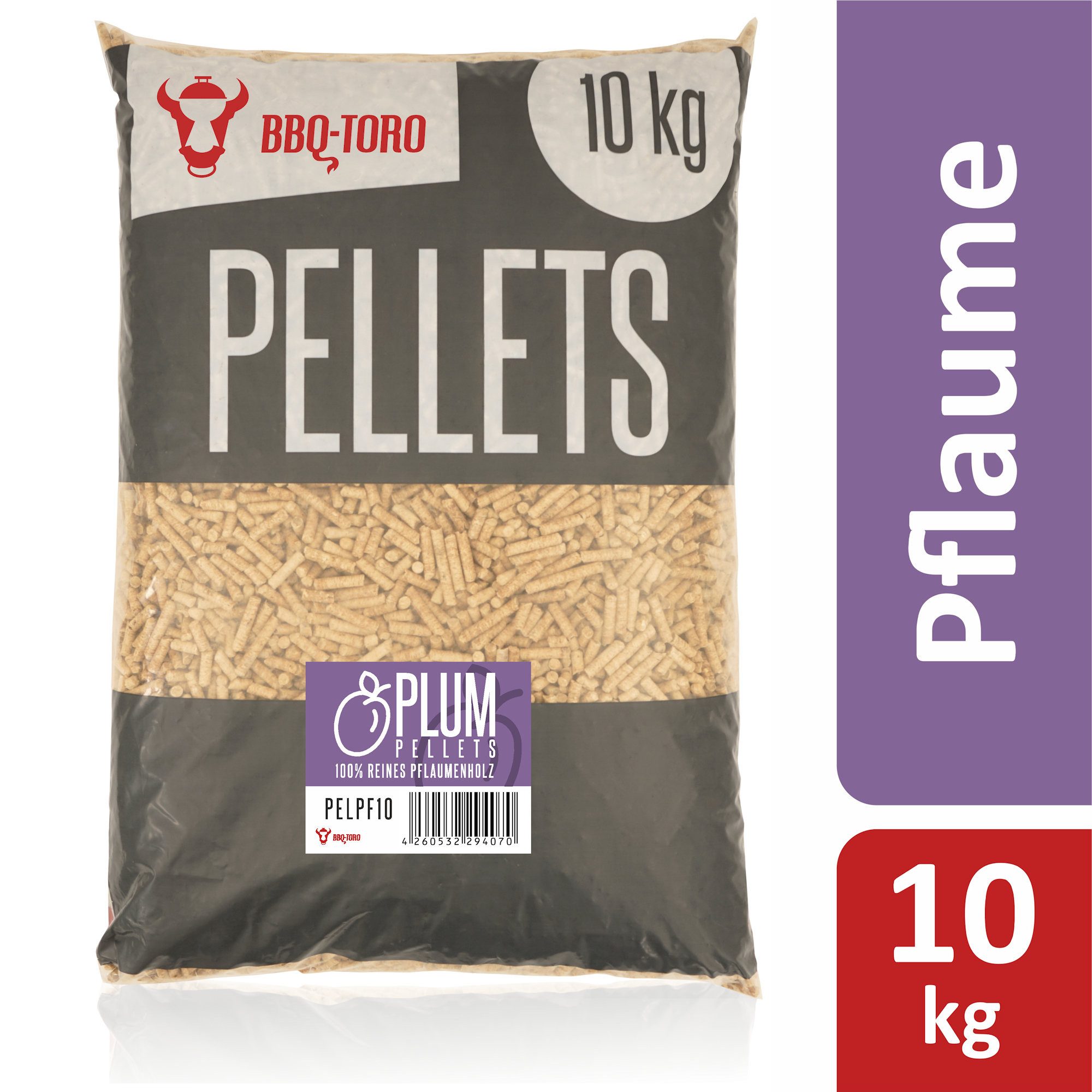 BBQ-Toro Holzpellets Plum Pellets aus 100% Pflaumenholz, 10 kg, Buche, Holzpellets, 10.00 kg