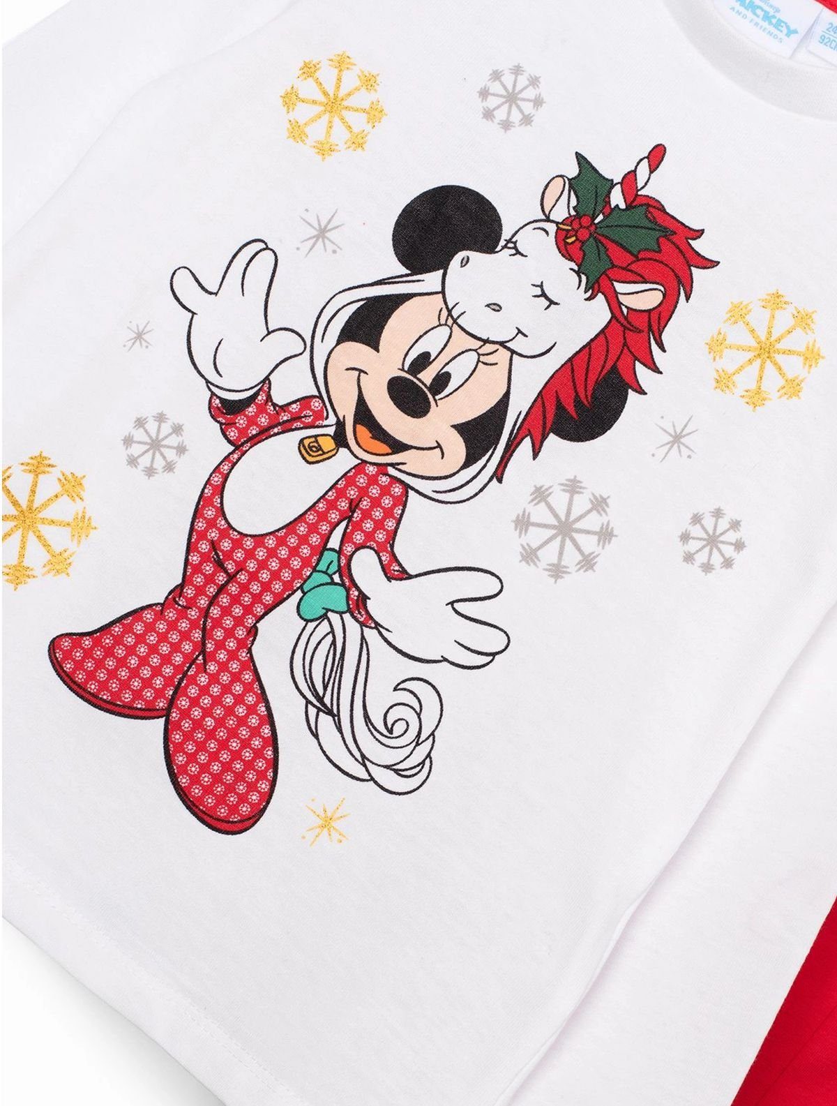 Disney Minnie Mouse T-Shirt & Sweatbermudas Mickey & Minnie Weihnachten Set Langarm + Hose Baby + Kleinkind (Set)