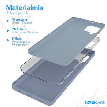 EAZY CASE Handyhülle Premium Silikon Case für Samsung Galaxy A42 5G 6,6 Zoll, Hülle mit Kameraschutz Bumper Case stoßfest Handy Softcase Eis Blau