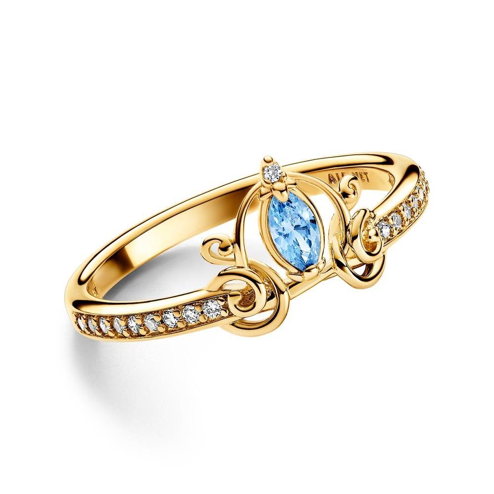 Pandora Fingerring Vergoldeter Disney Cinderella Ring mit blauem Zirkonia v günstig online kaufen