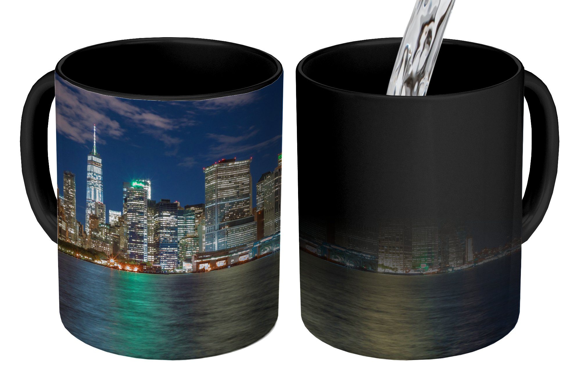 MuchoWow Tasse New York - Skyline, Keramik, Farbwechsel, Kaffeetassen, Teetasse, Zaubertasse, Geschenk | Tassen