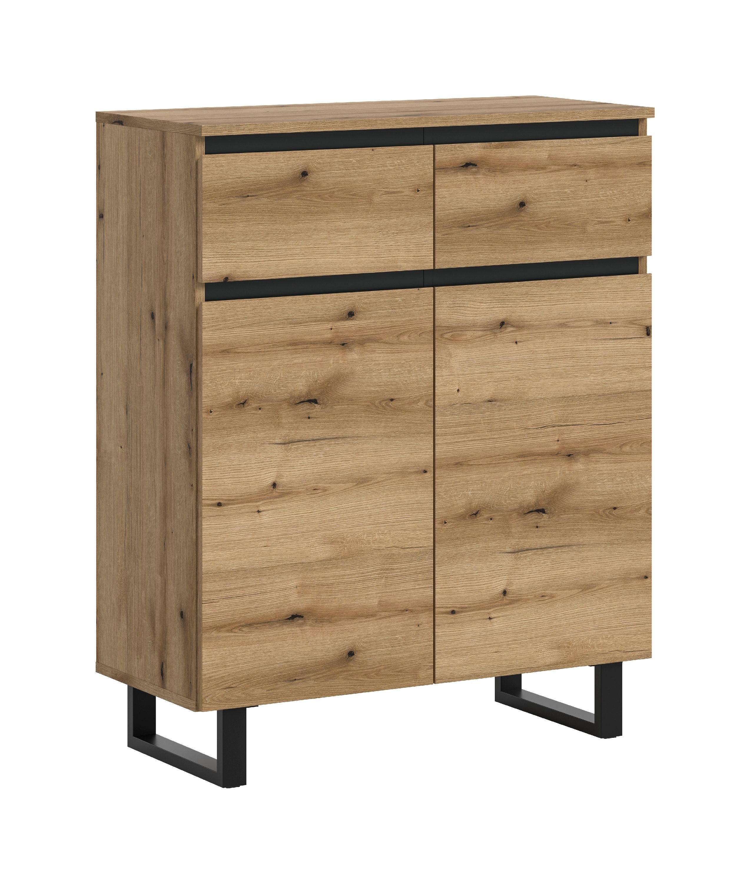 xonox.home Kommode, Evoke Oak Nachbildung Melamin beschichtet modern 80x99x36 cm