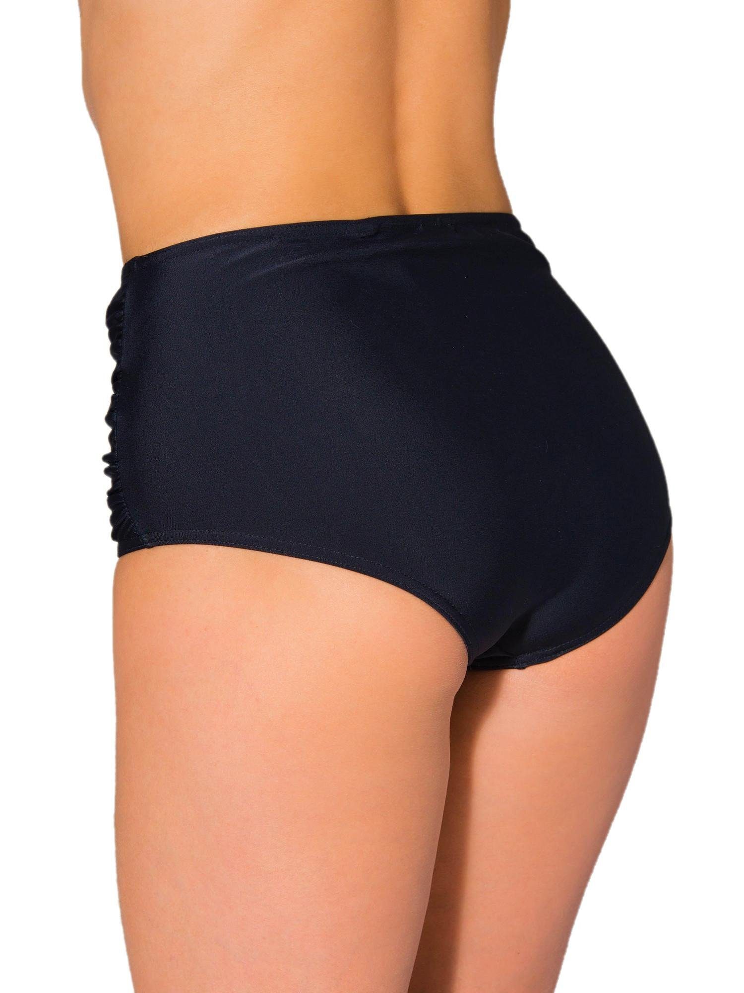 Aquarti Bikini-Hose Aquarti Damen Bikinihose mit Hoher Taille und Raffung