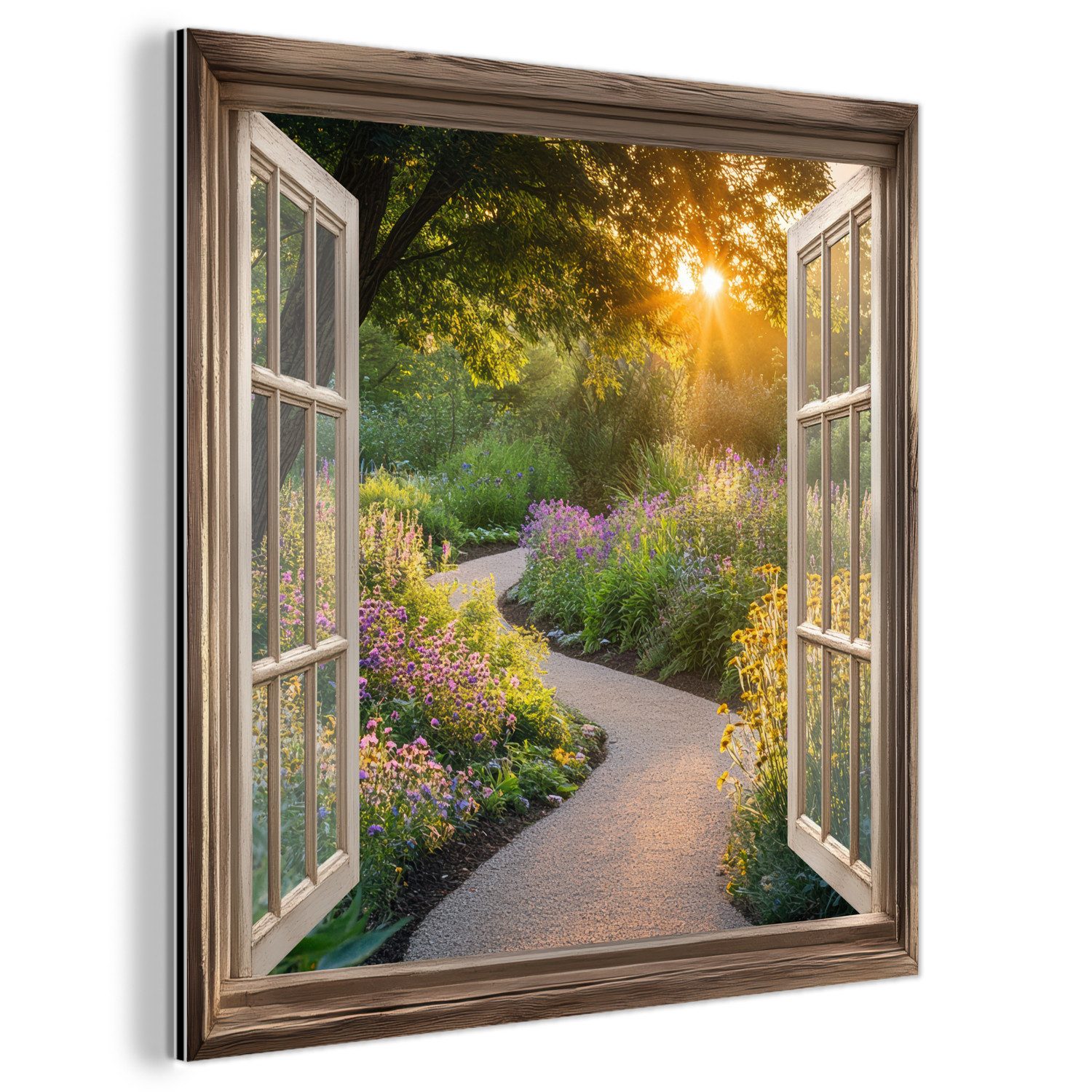 MuchoWow Metallbild Aussicht - Blumen - günstig online kaufen