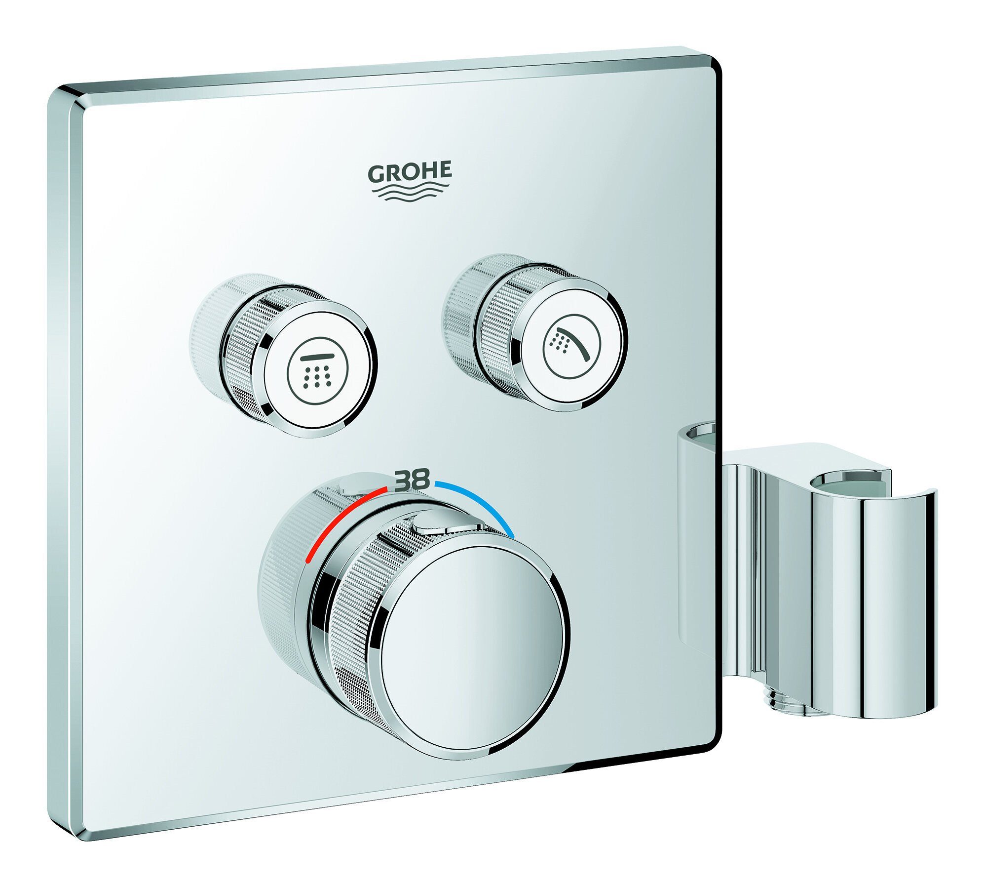 SmartControl m. Grohe Thermostat Absperrventilen Brausehalter Design integriertem Unterputzarmatur u. Grohtherm 2