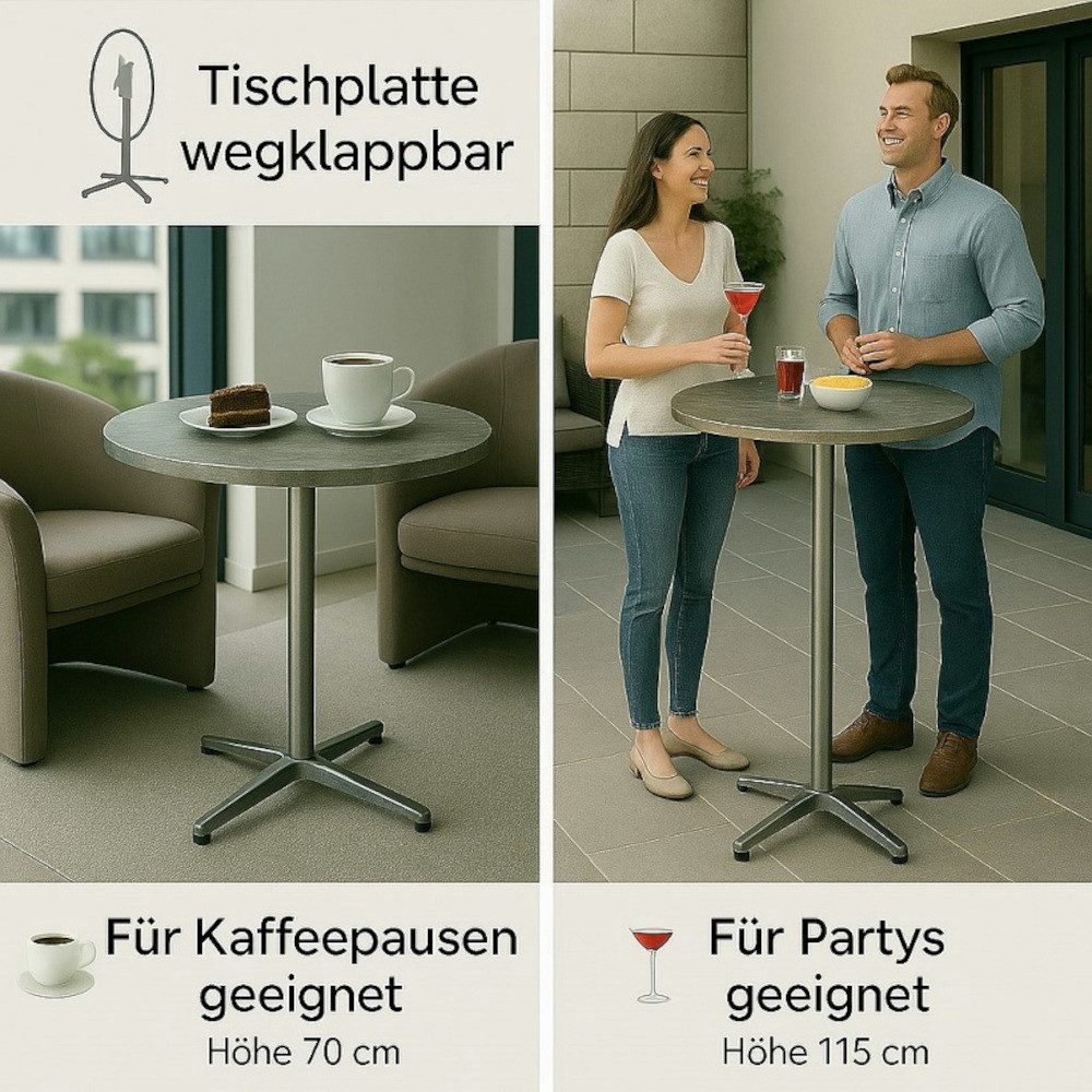 BruKa Bistrotisch Stehtisch COAL Partytisch klappbar Gartentisch höhenverst günstig online kaufen