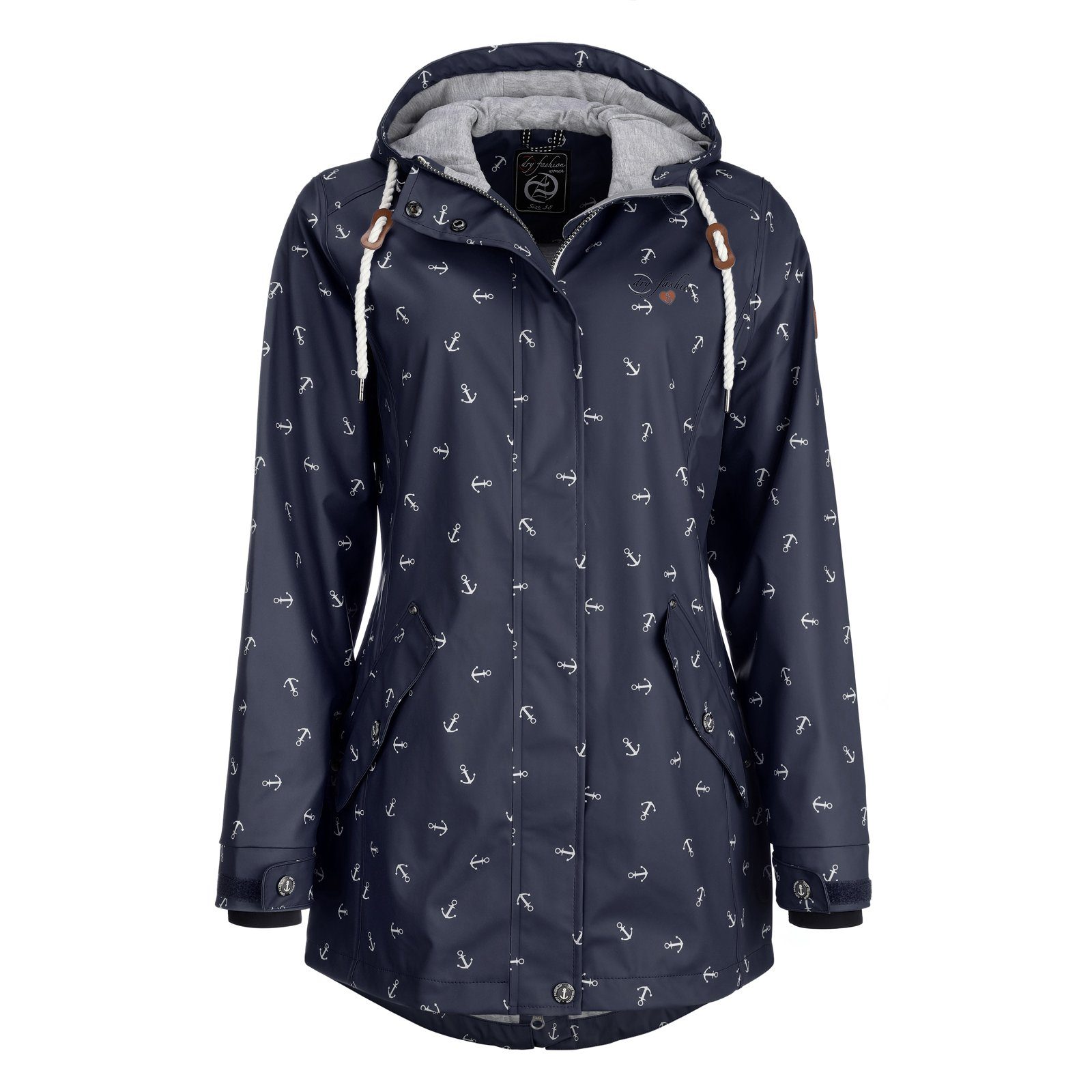 Dry Fashion Regenjacke Damen Regenmantel Cuxhaven - Anker-Print Jacke mit  Kapuze - winddicht und wasserdicht online kaufen | OTTO