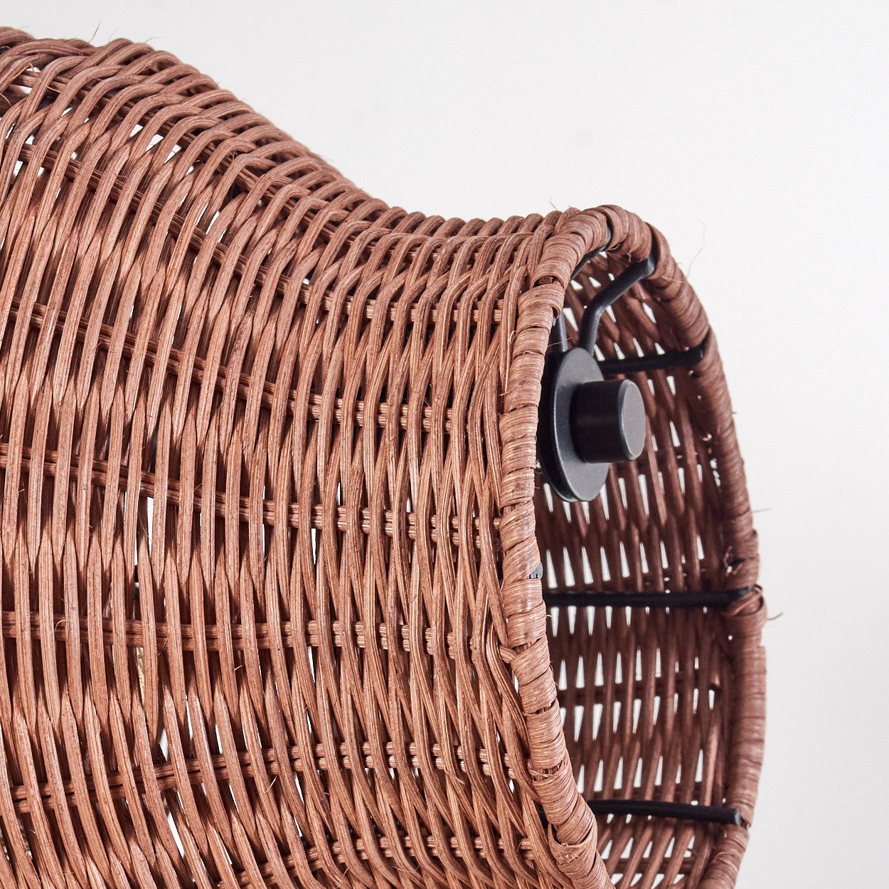 hofstein Pendelleuchte Hängelampe aus Metall/Rattan in Schwarz/Naturfarben/Braun, ohne Leuchtmittel, Hängeleuchte im skandinavischen Design, Boho-Style, max. 170 cm, 3xE27