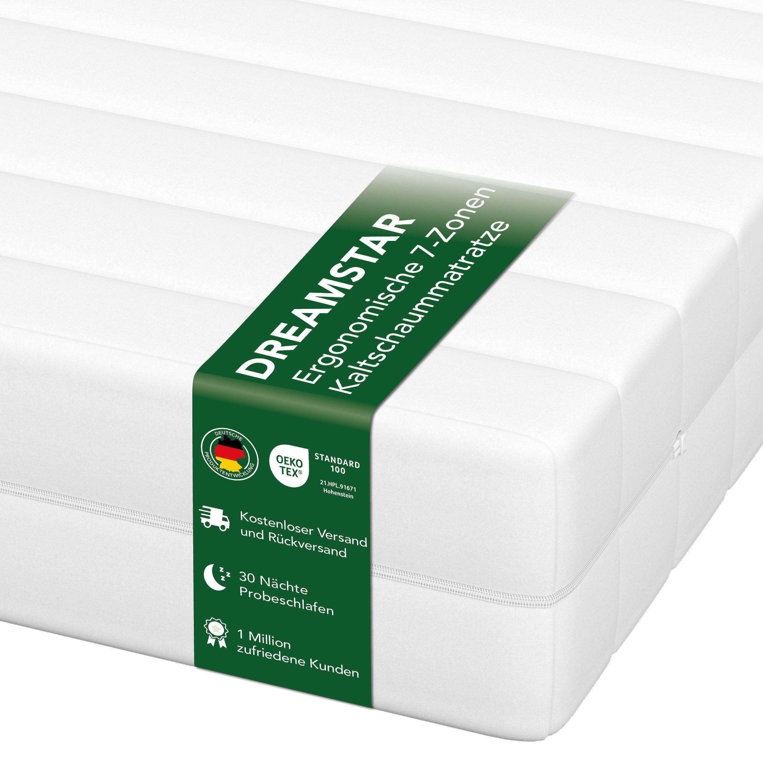 Kaltschaummatratze Easy Flex, Wendematratze mit zwei unterschiedlich festen Liegeseiten, Dreamstar, 90x200 cm, 140x200 cm und weitere Größen