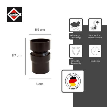 INEFA Regenfallrohr, (DN 50 0-22°. 1 Bogenstück), Kunststoff, Winkel- Set, Fallrohr, Dachrinne- Zubehör Gartenhaus