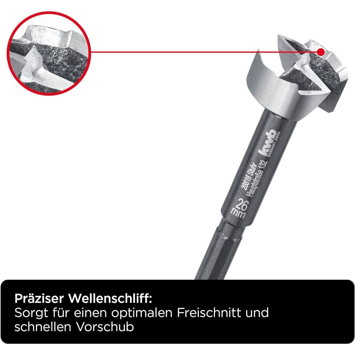kwb Bohrer- und Bit-Set Speed Forstnerbohrer 16 mm SB, SPEED Forstnerbohrer ø 16 mm aus vergütetem Spezialstahl mit präzi