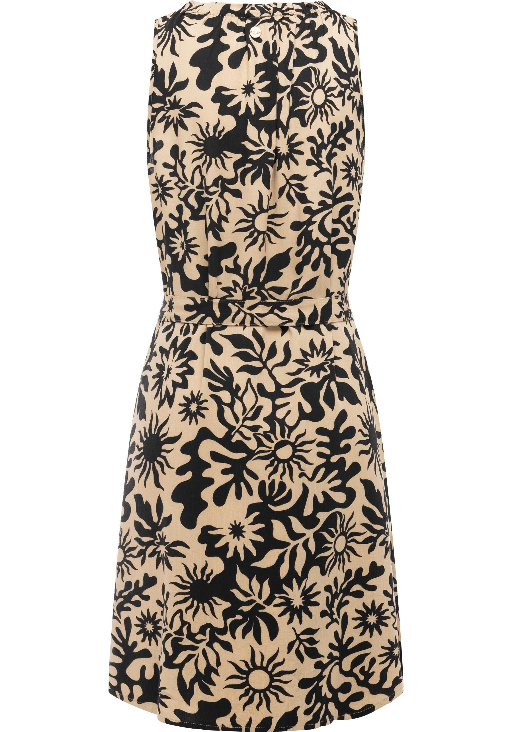 Ragwear Strandkleid Isalie Print Leichtes Sommerkleid mit Rüschenkragen