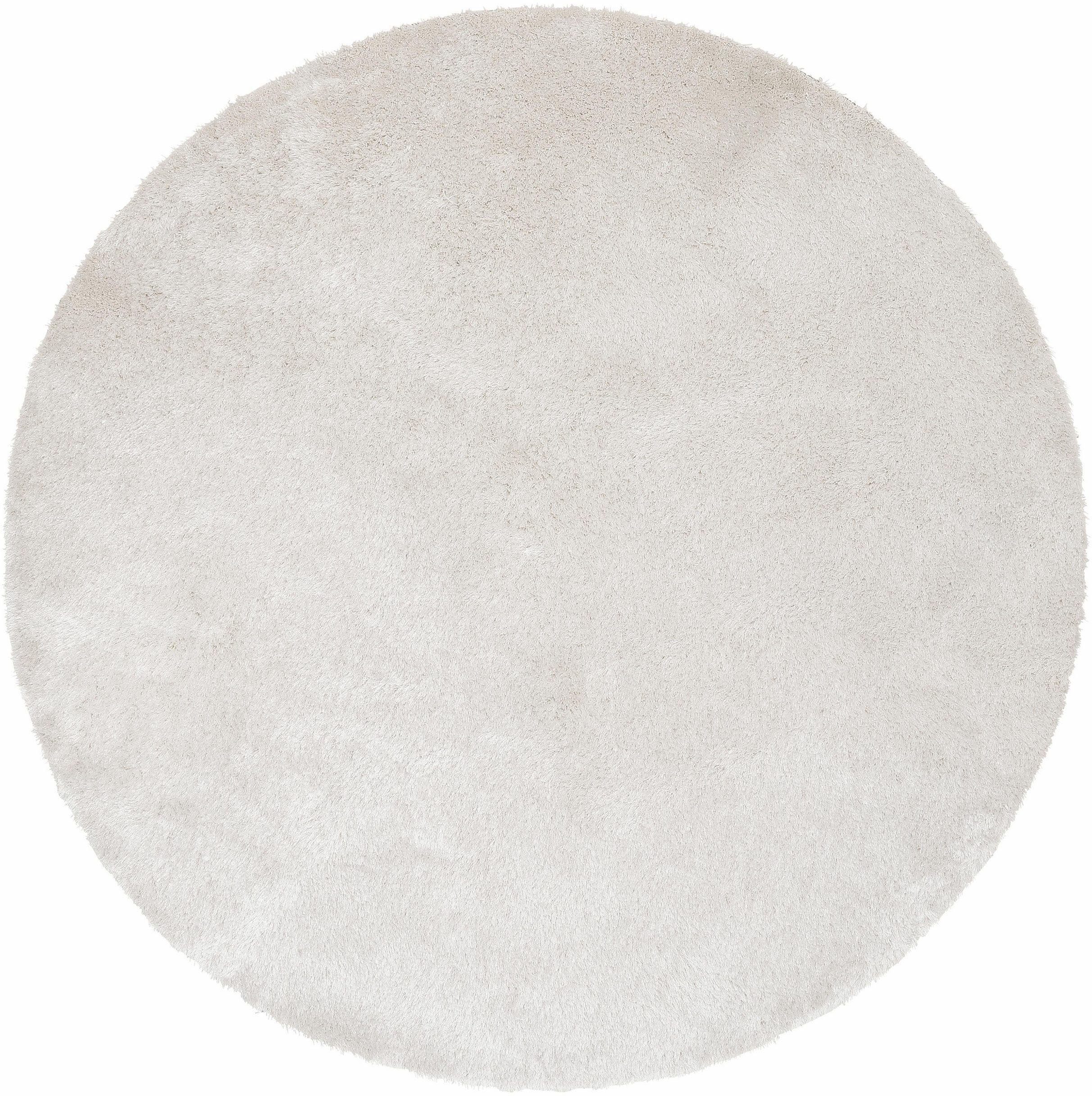 Hochflor-Teppich Deman, Home affaire, rund, Höhe: 25 mm, Uni-Farben, besonders weich und kuschelig durch Mikrofaser, rund weiß