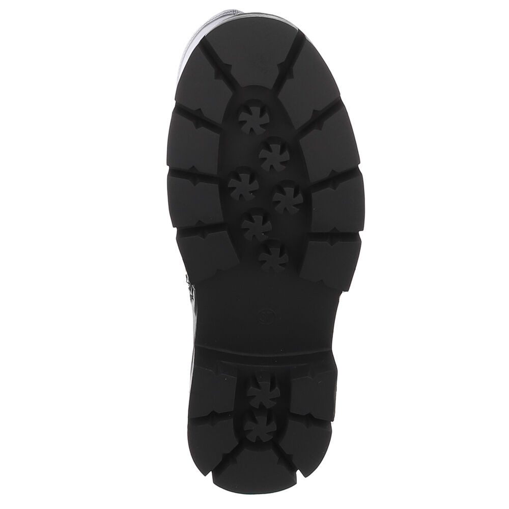 Ital-Design Elegante Overkneestiefel mit robuster Sohle für Damen Plateaustiefel (90515066) Blockabsatz Overknees in Schwarz