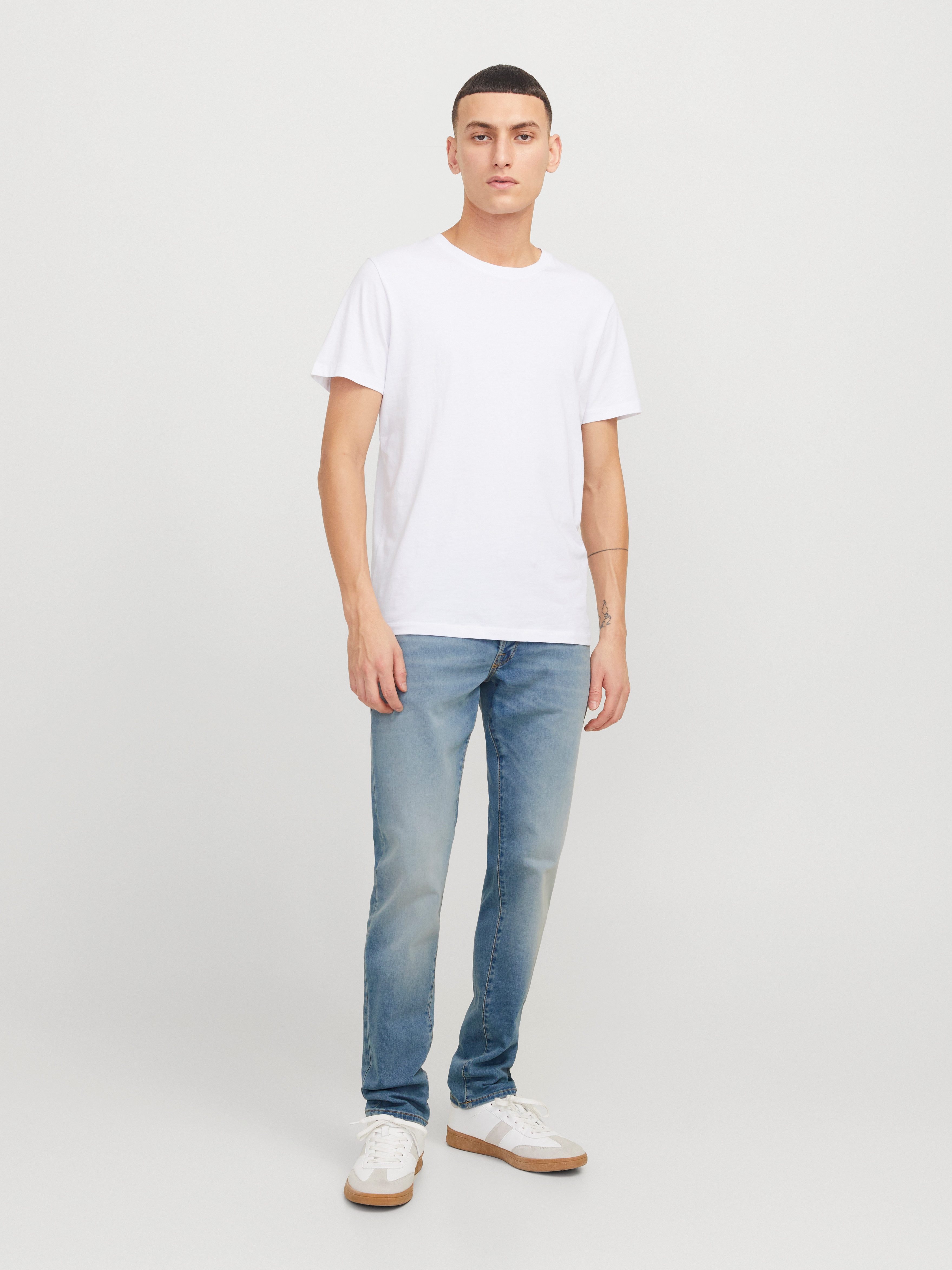Jack & Jones Tapered-fit-Jeans JJIMIKE mit Stretch, Used-Look und bequemer Passform mit Abriebeffekten – Bild 4 von 5