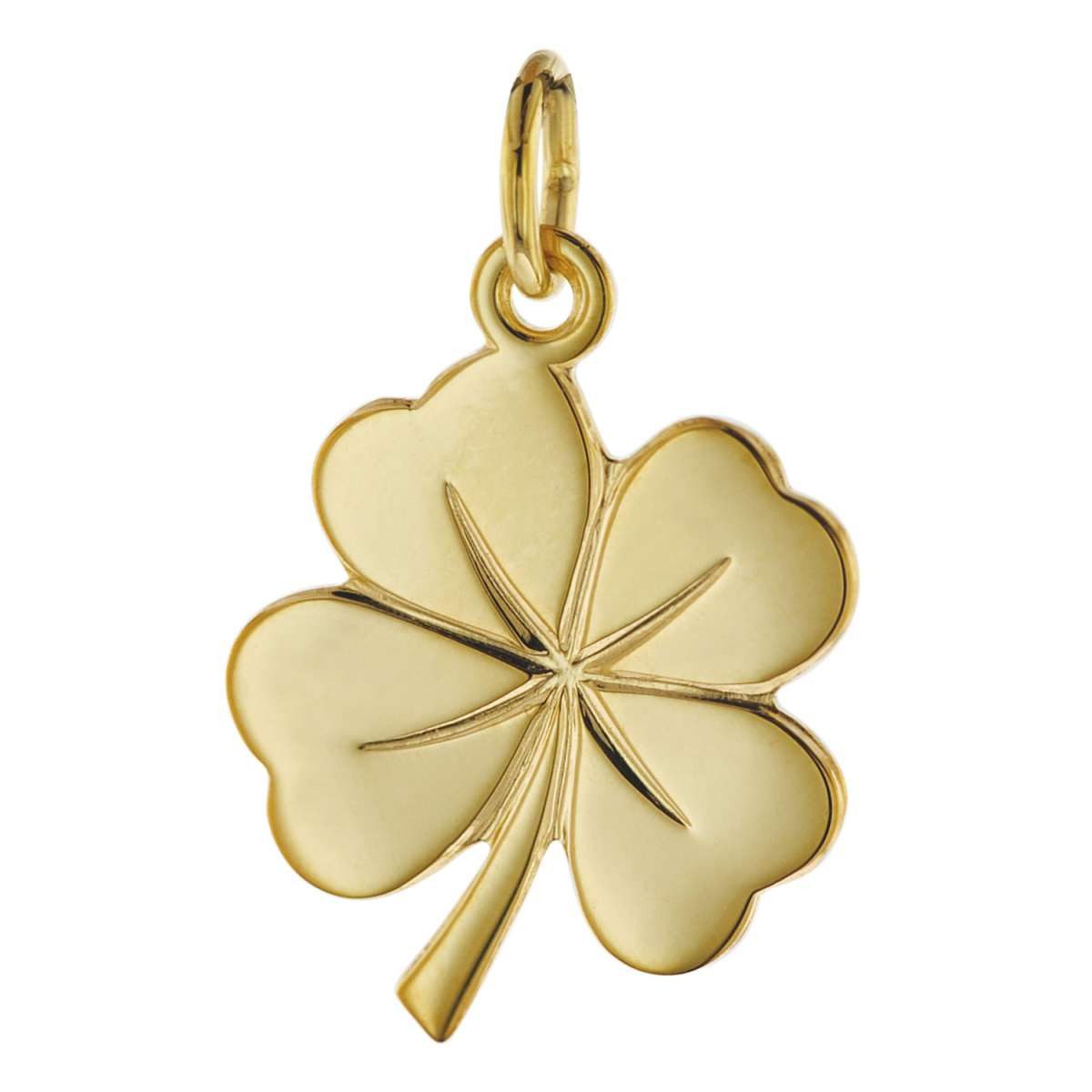 trendor Kettenanhänger 08608, Glücksanhänger Kleeblatt 585 Gold 18 mm