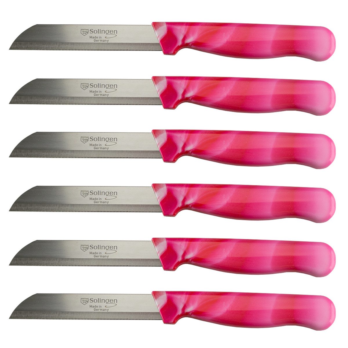 Visaggio Obstmesser Solingen Allzweckmesser Schälmesser Овощные ножи Küchenmesser, Wellenschliff Solingen Ножи, Marmor Optik, Edelstahl (rostfrei)