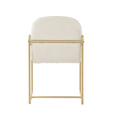 GLIESE Esszimmerstuhl Moderner Weißer stuhl (2 st), mit goldenen Beinen
