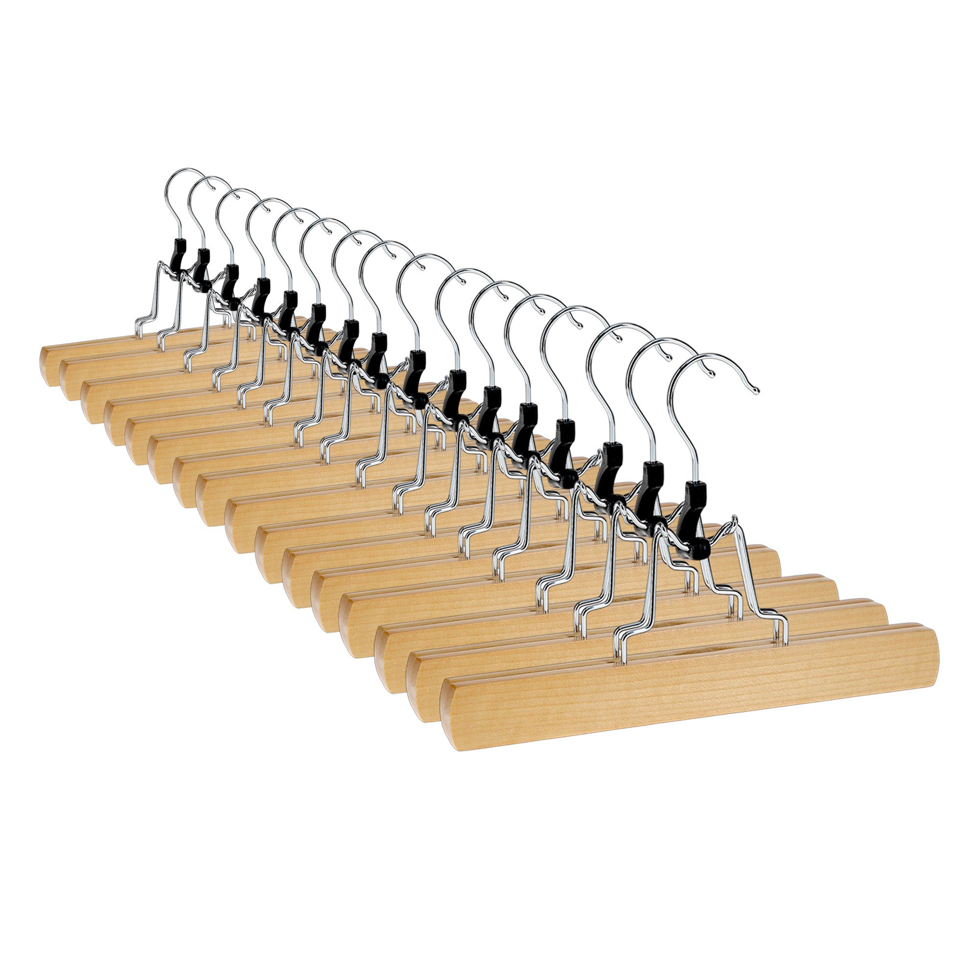 VonBueren Kleiderbügel VonBueren Hosenbügel Klemmbügel aus Holz, (16-tlg) günstig online kaufen