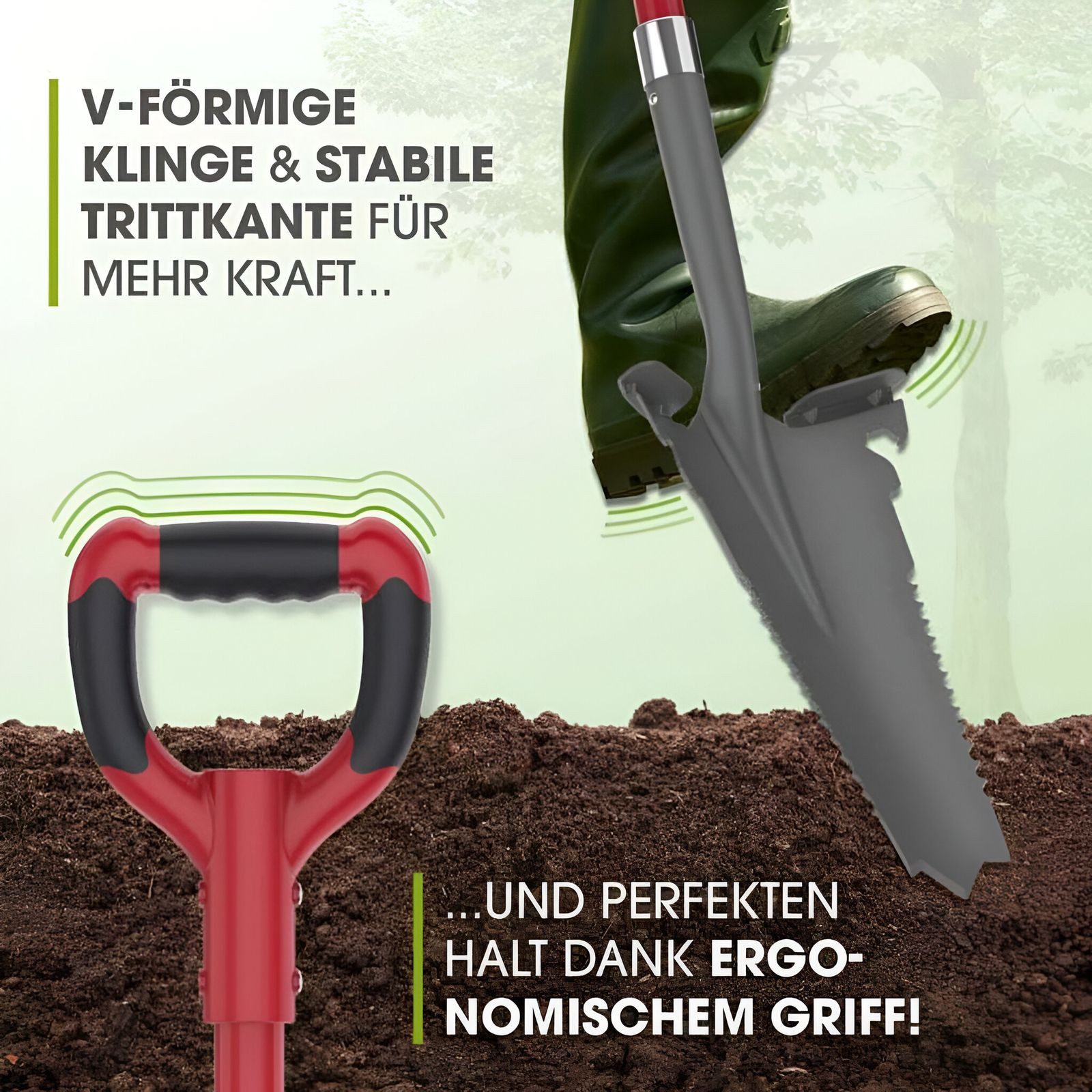 BURI Spaten Wurzelspaten Wurzelsäge Spaten Säge Gärtnerspaten V-Klingenspit günstig online kaufen