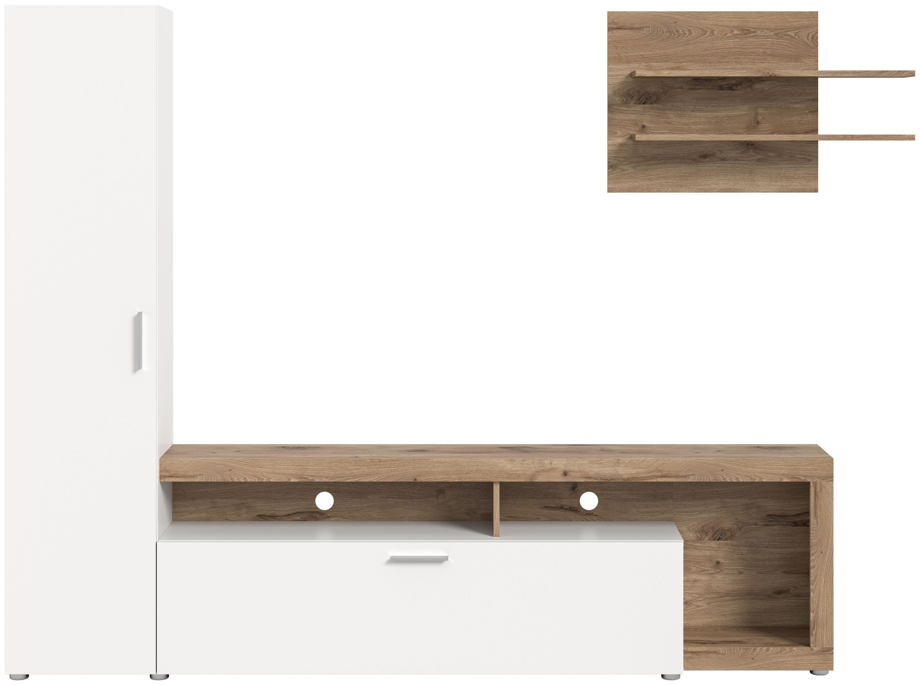 xonox.home Wohnwand Cross, Weiß Melamin Modern günstig online kaufen