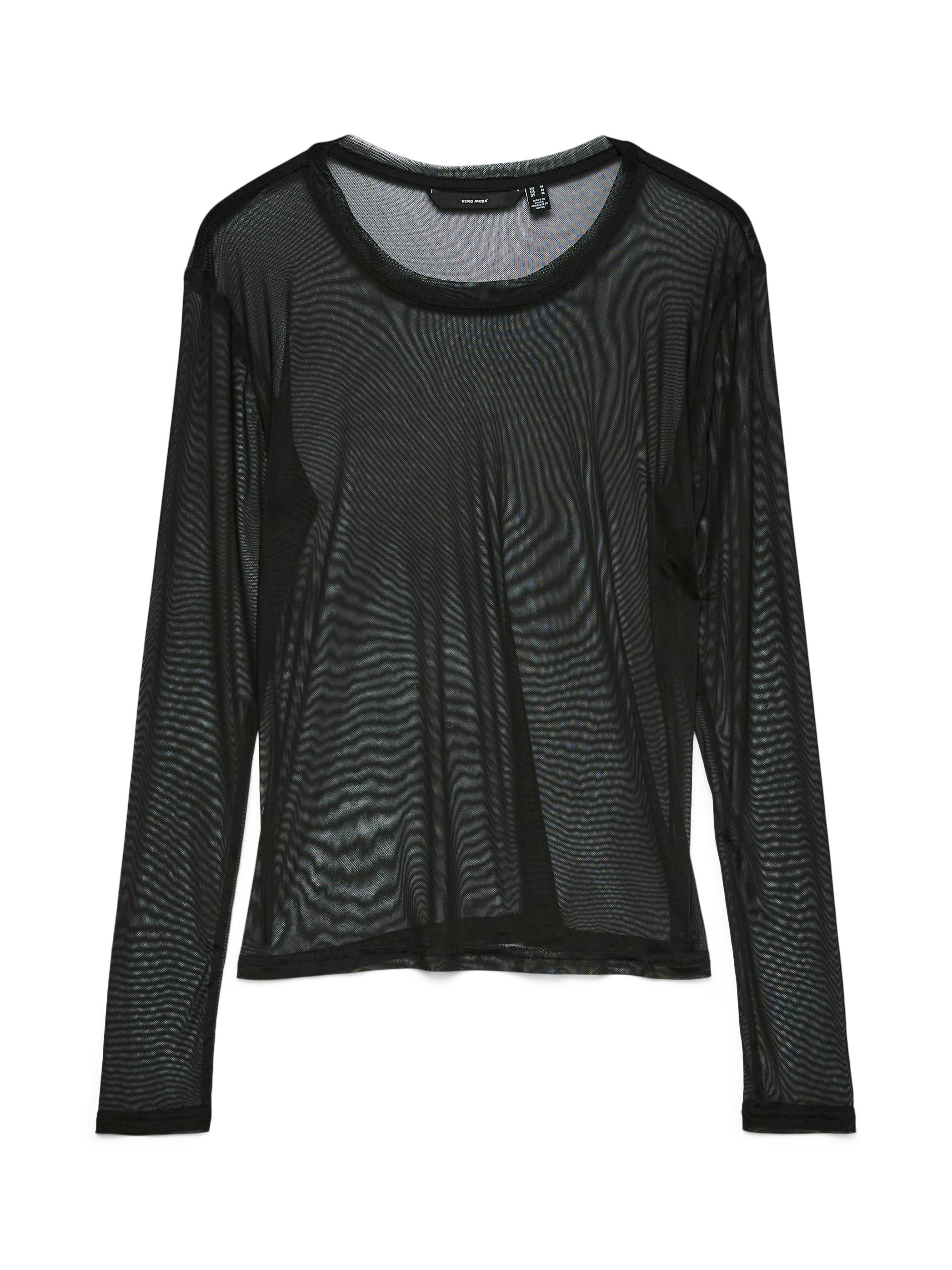 Vero Moda Langarmshirt VMLOVA LS MESH TOP JRS NOOS Materialmix, slim fit – Bild 5 von 5