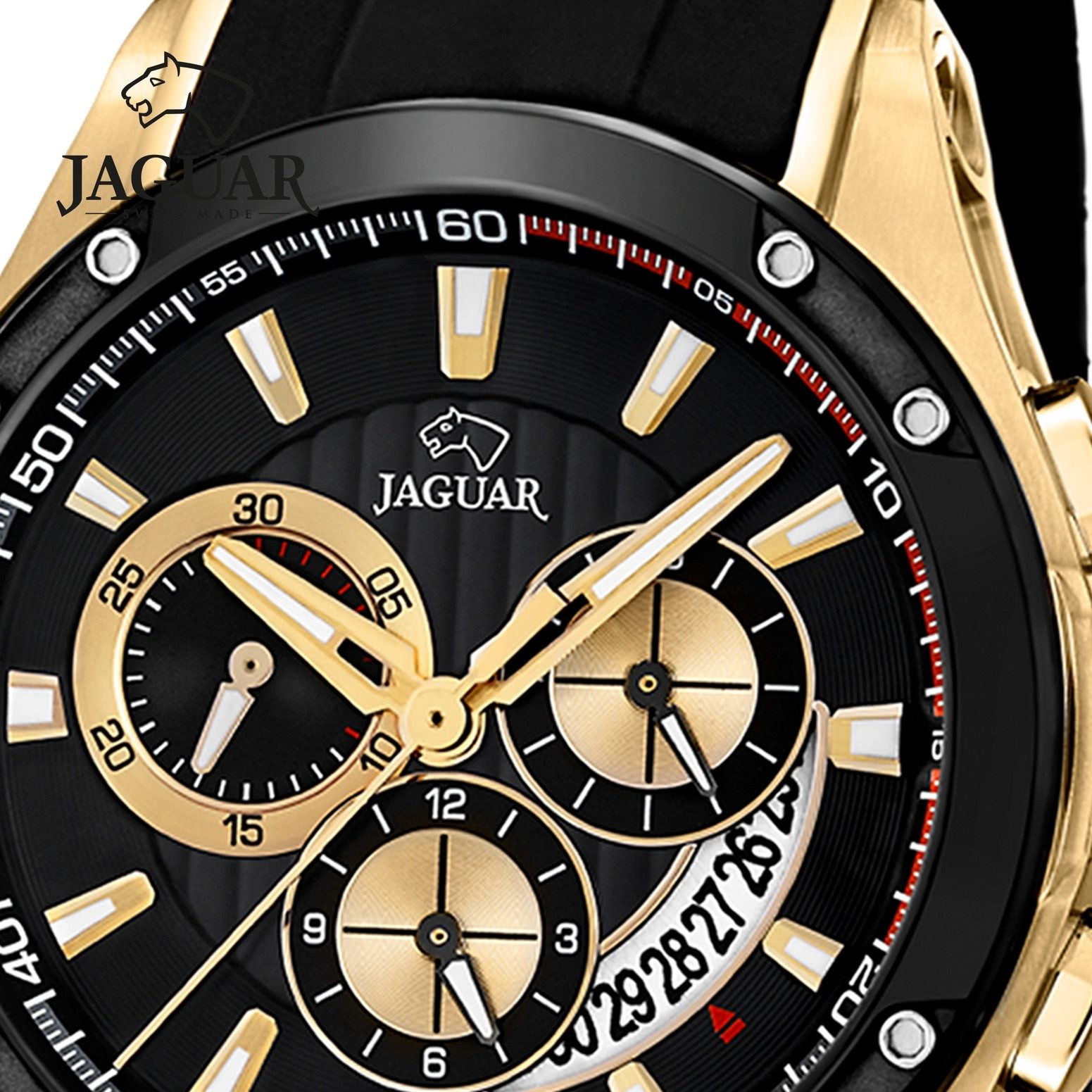 JAGUAR Chronograph Jaguar Herrenuhr Silikon schwarz Jaguar, (Chronograph), günstig online kaufen