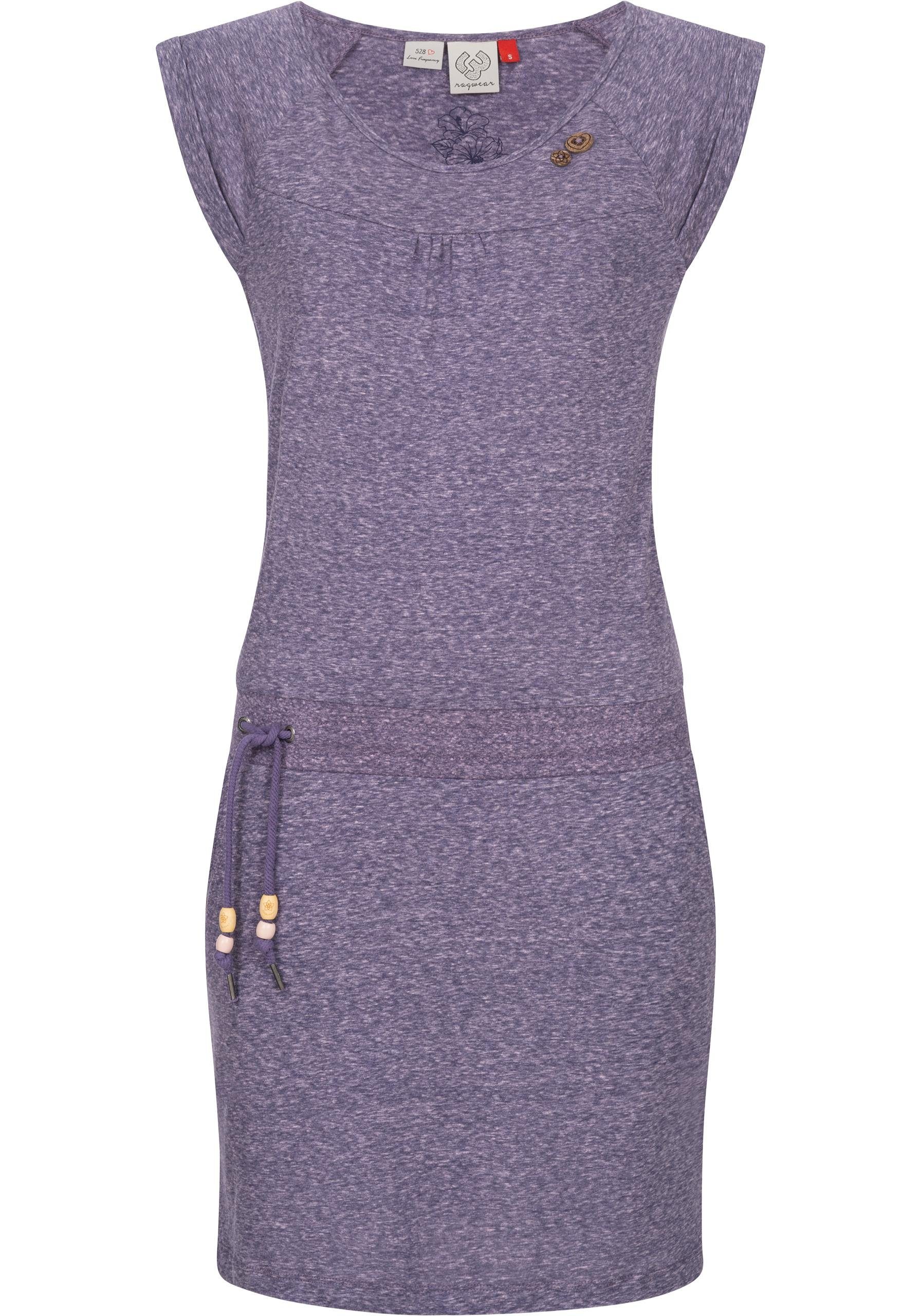 Ragwear Sommerkleid Penelope leichtes Baumwoll Kleid mit Print lavender