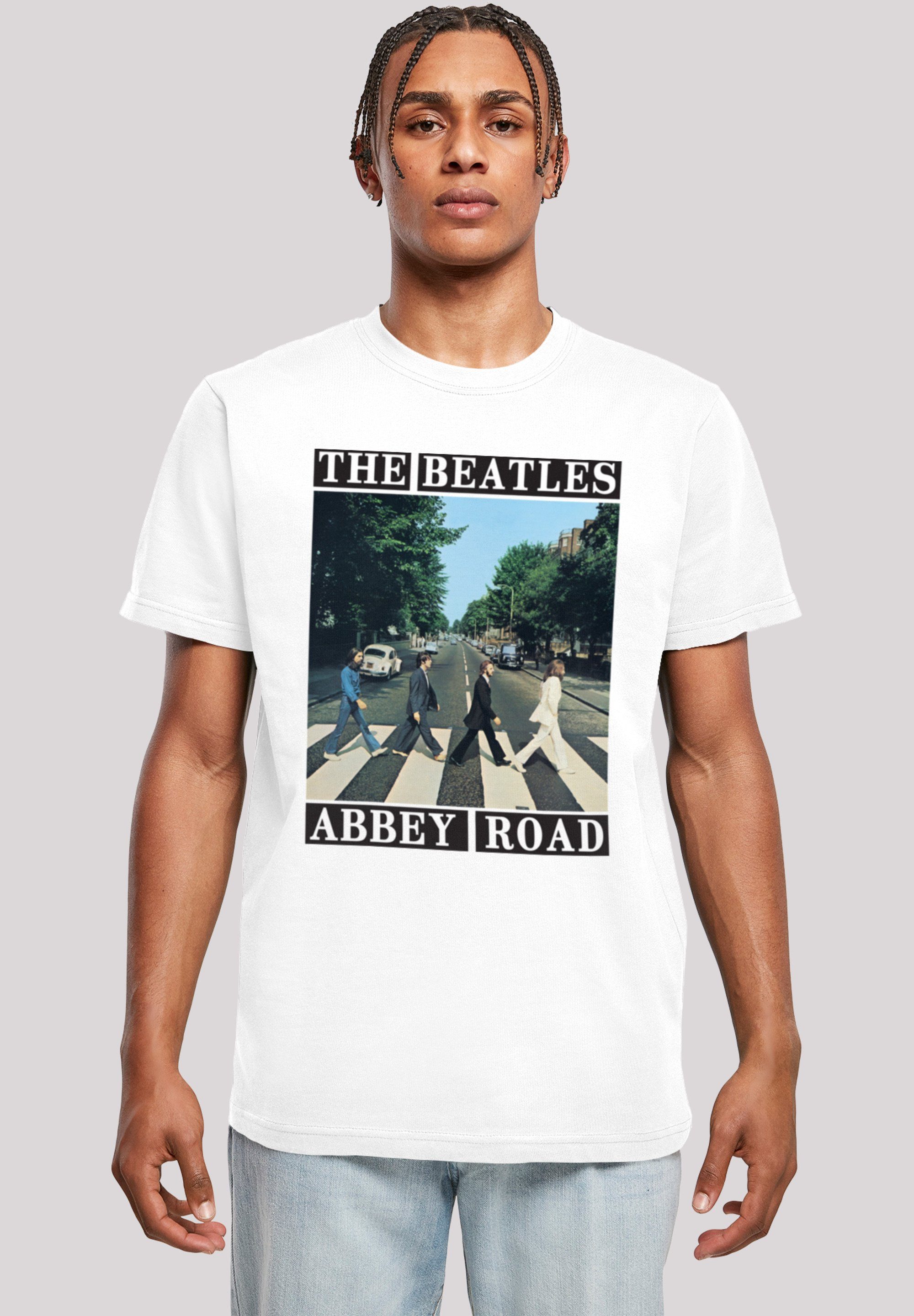 Perfekt F4NT4STIC T-Shirt Abbey weiß Band The Beatles Road Print
