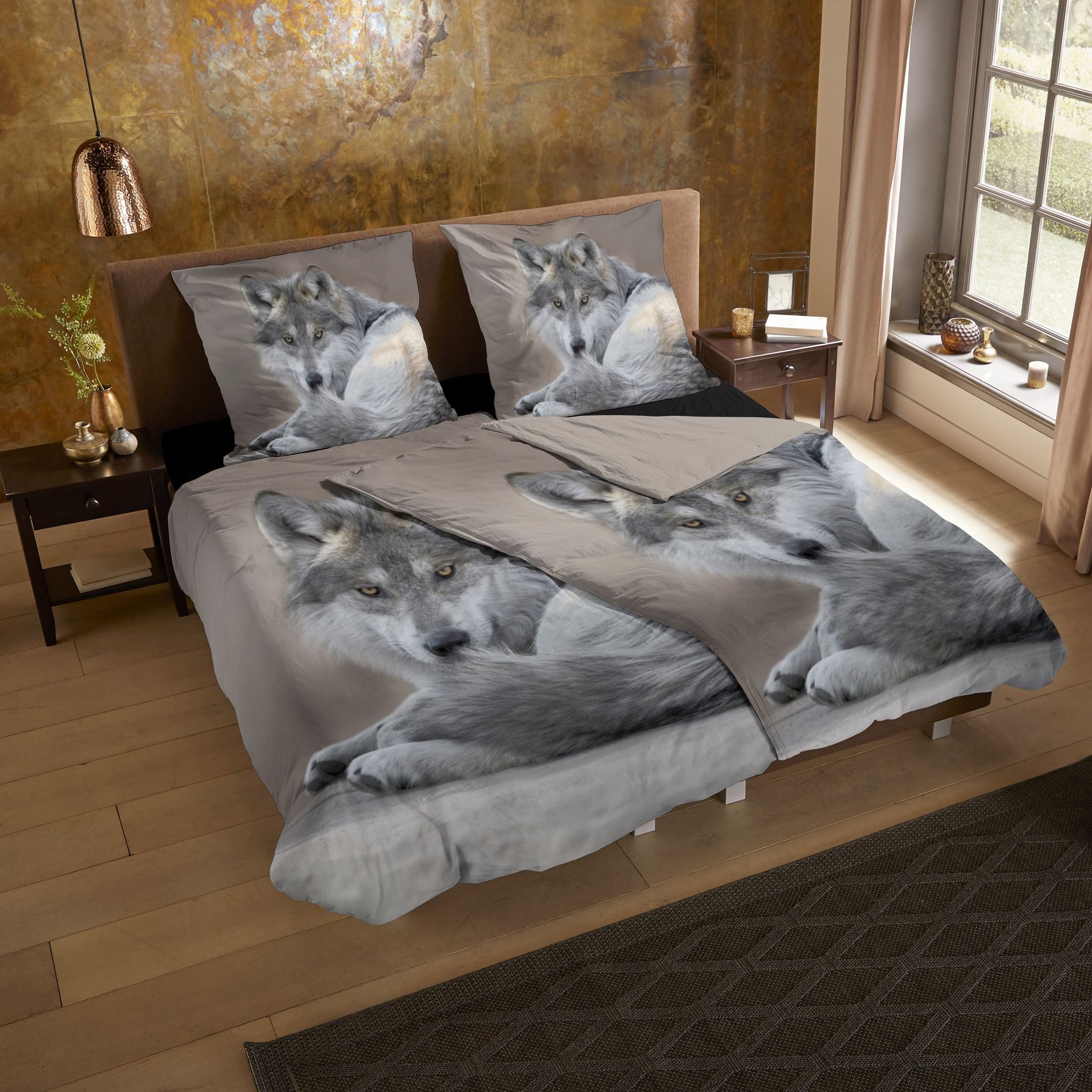 JACK Bettwäsche 135x200cm Wolf Spirit Wölfe, Microfaser, 2 teilig, im klass günstig online kaufen