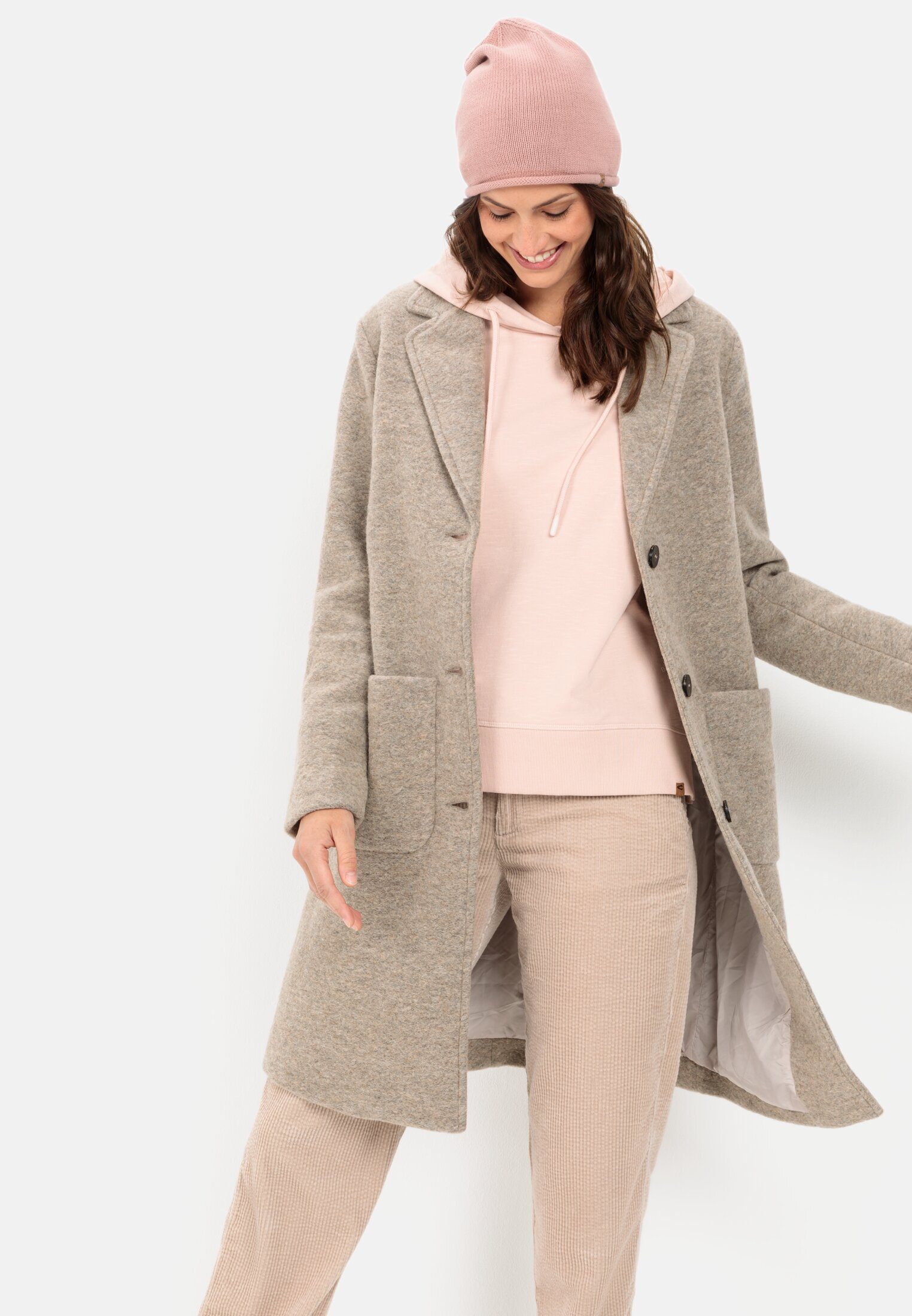 Camel Active Damen Mantel Wollmix - Warmer Wintermantel Im Relaxed Fit