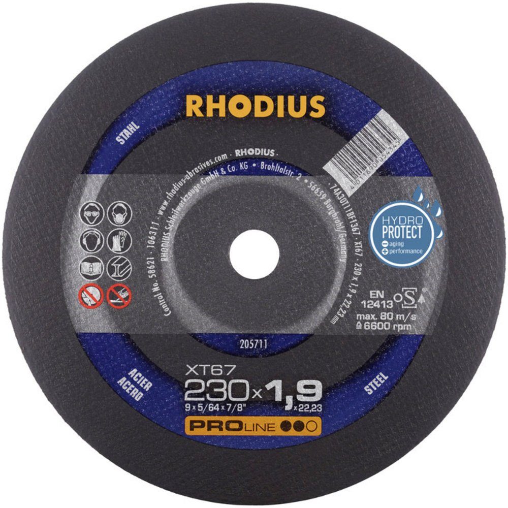 Thumbnail - Rhodius Trennscheibe Rhodius XT67 205711 Trennscheibe gerade 230 mm 1 St. Stahl, Ø 230.00 mm