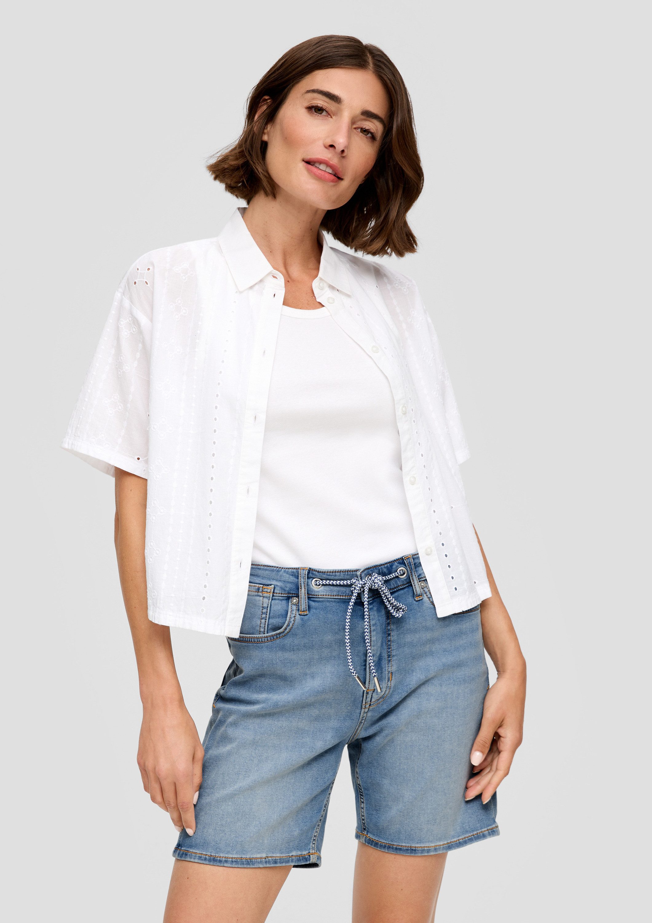 s.Oliver Jeansshorts Jeans-Hose FRANCIZ Jeans-Shorts Franciz / Mid Rise / Tapered Leg / mit Waschung