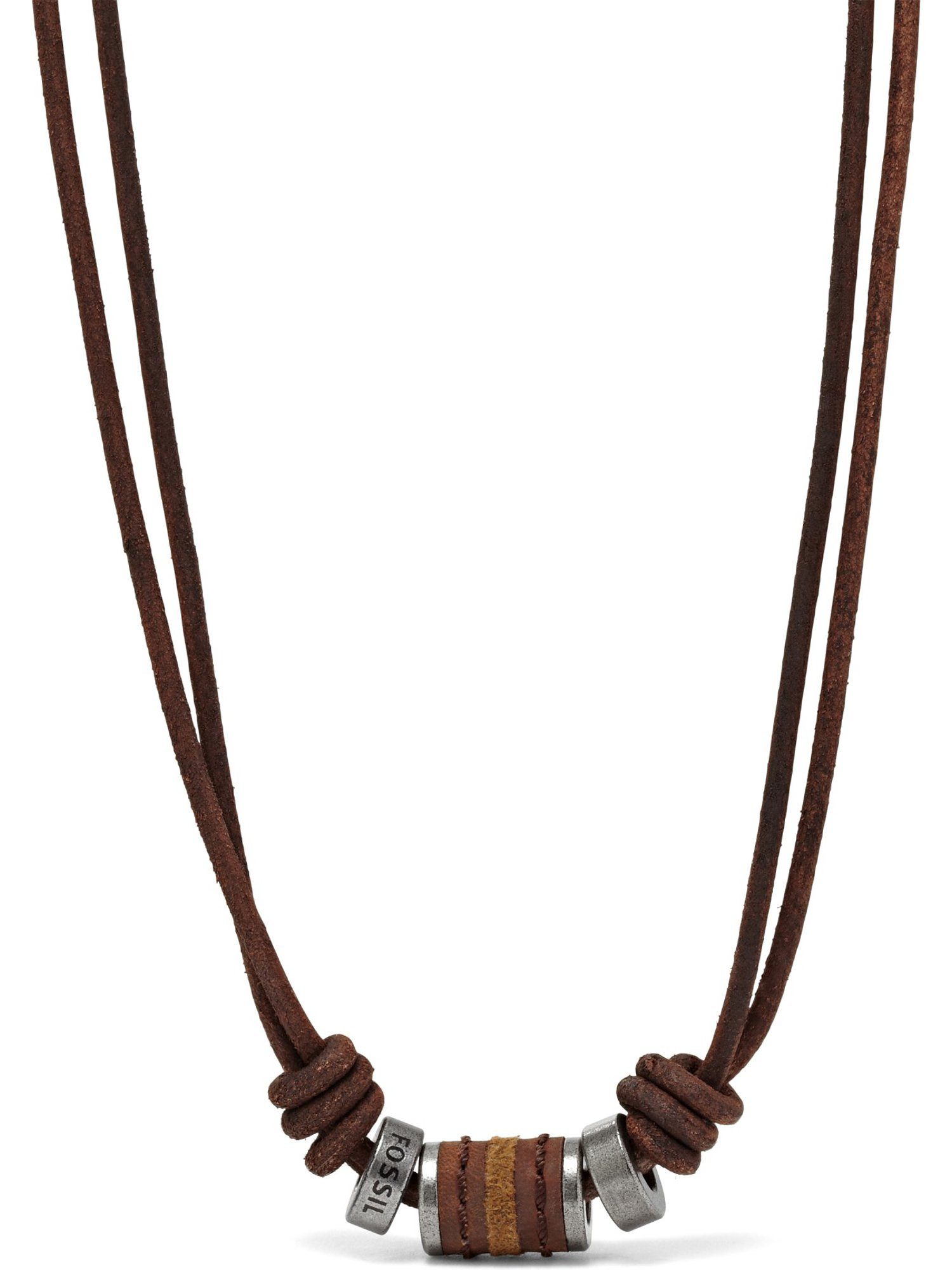 Fossil Collier Fossil Herren-Kette Leder...