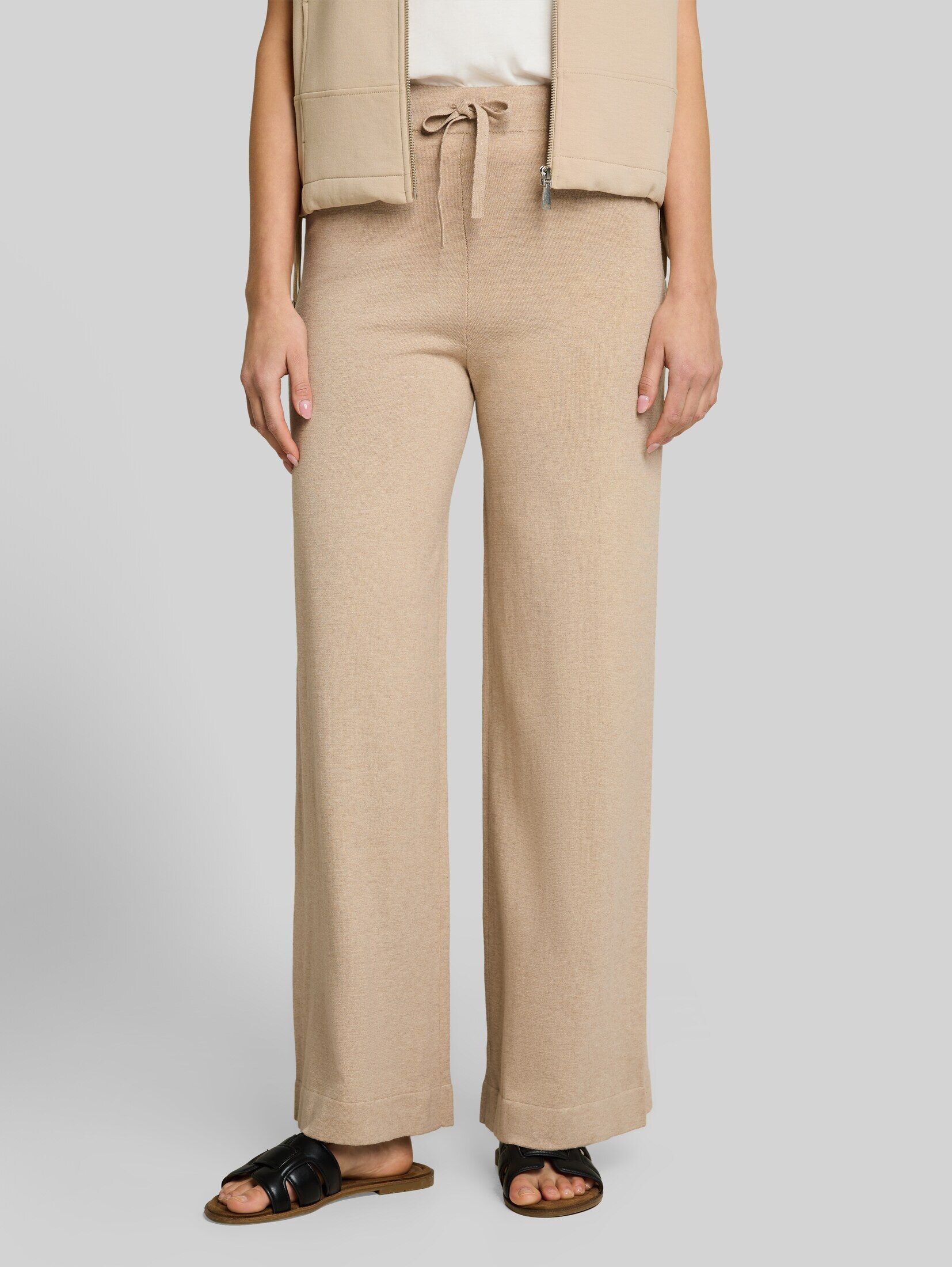 TOM TAILOR Stoffhose Hosen & Chino Wide Leg Strickhose mit Seidenanteil