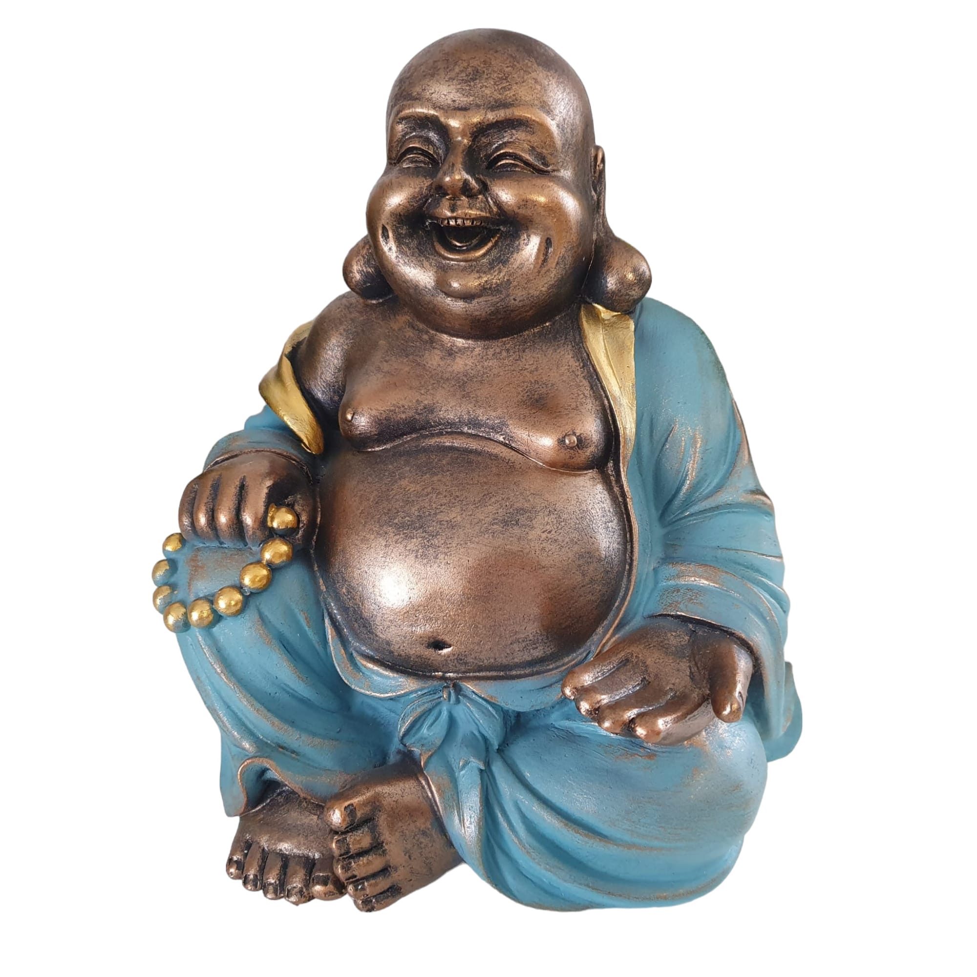 Aspinaworld Buddhafigur Deko Buddha Figur mit dickem Bauch 22 cm mintgrün, Moderner Buddha