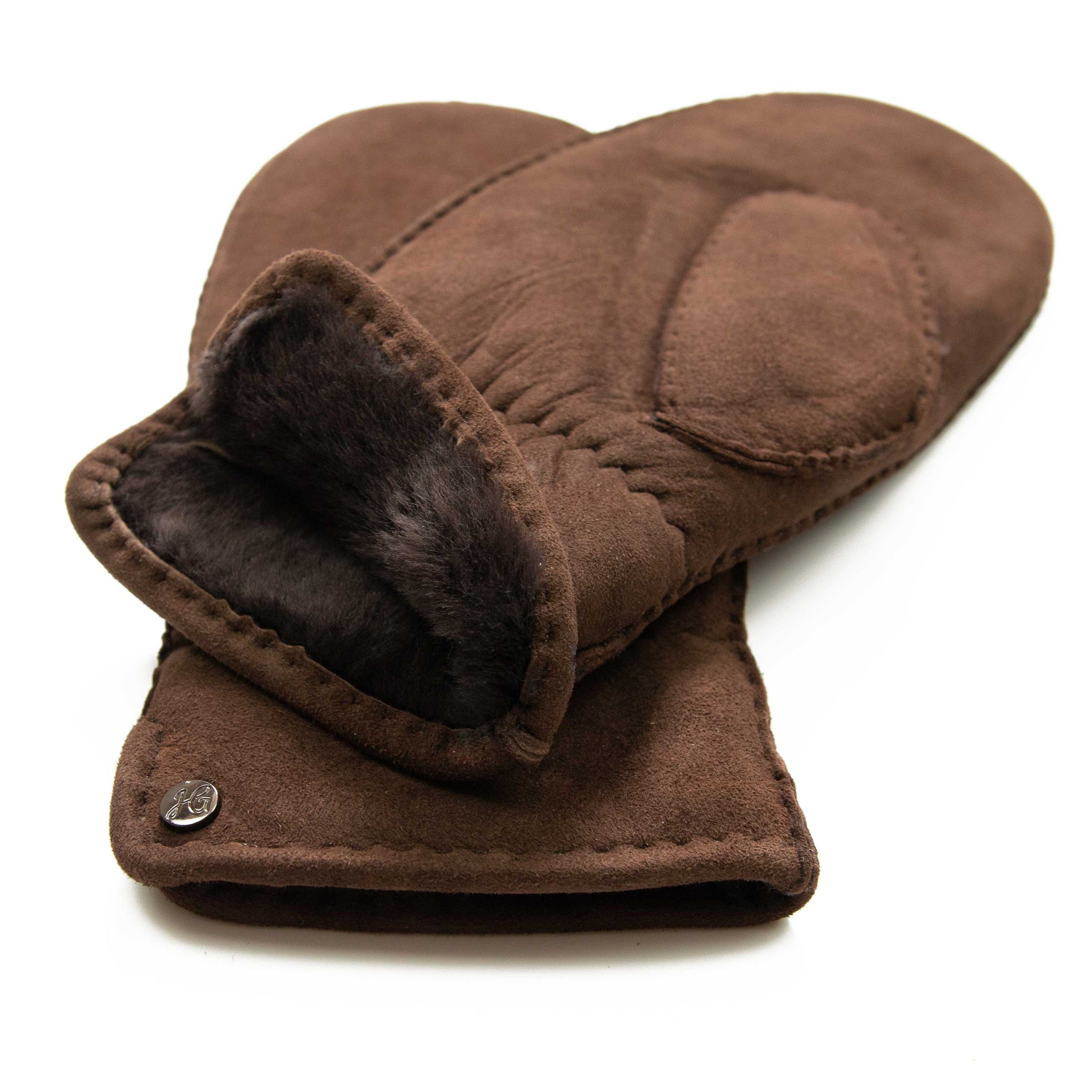 Hand Gewand by Weikert Lederhandschuhe LEON - Sportliche Fäustlinge aus spanischem Merino-Lammfell