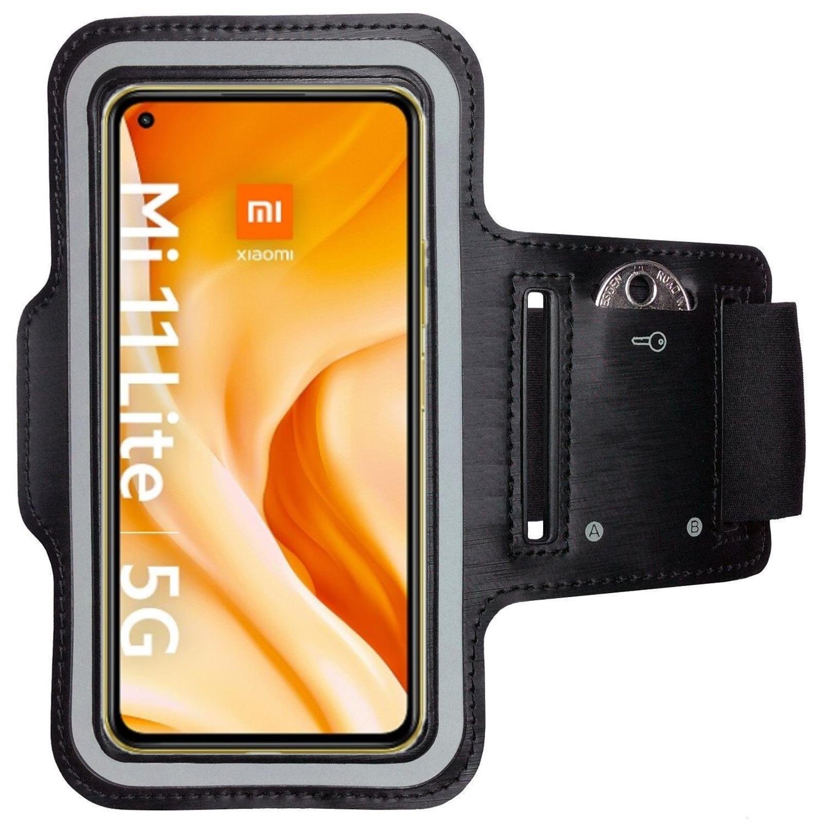 CoverKingz Handyhülle Sportarmband für Xiaomi 11 Lite 5G NE/Mi 11 Lite 5G Sportarmband, Sport Schutzhülle Schlüsselfach Handyhülle Jogging Schutztasche Etui
