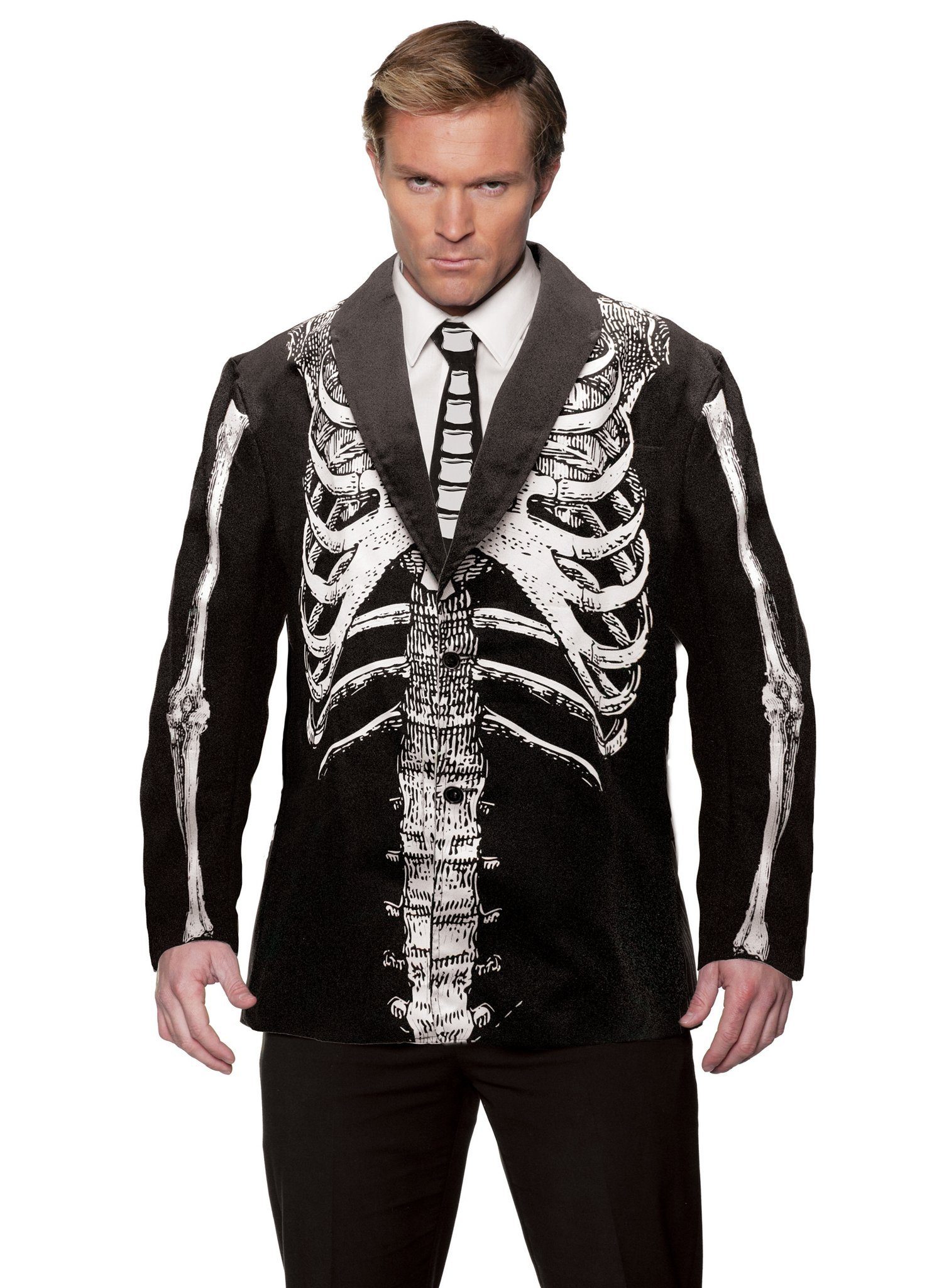Underwraps Kostüm Skelett Jackett - Halloween Kostüm Herren, Anzugjacke mit günstig online kaufen