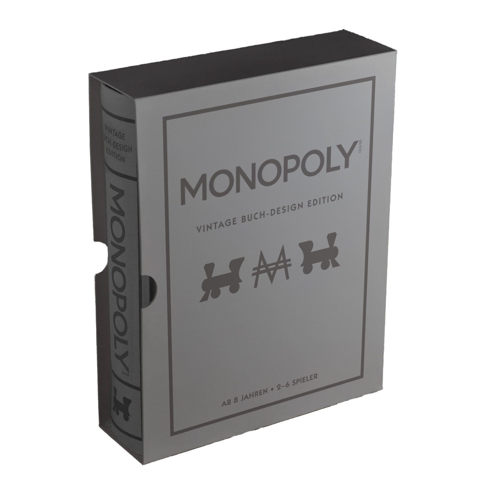 Gomazing Spiel Monopoly Vintage Buch-Design Edition, Brettspiel, mit Holzhäusern und Metallfiguren