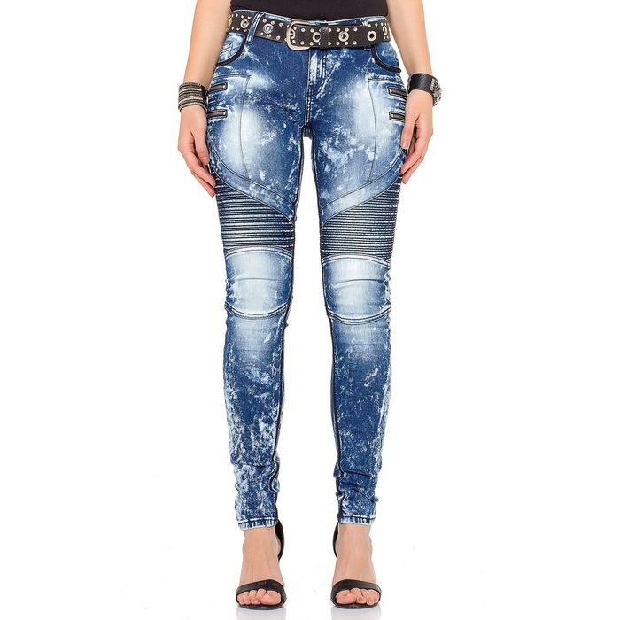 Cipo & Baxx Slim-fit-Jeans mit stylischen Ziernähten