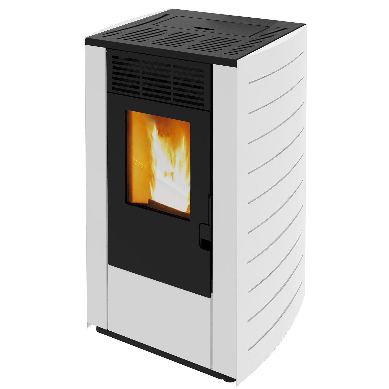 Wamsler Pelletofen Wamsler WPO 7 Pelletofen Stahl Weiss, gerundete Seiten, 7.5 kW, Pelletofen